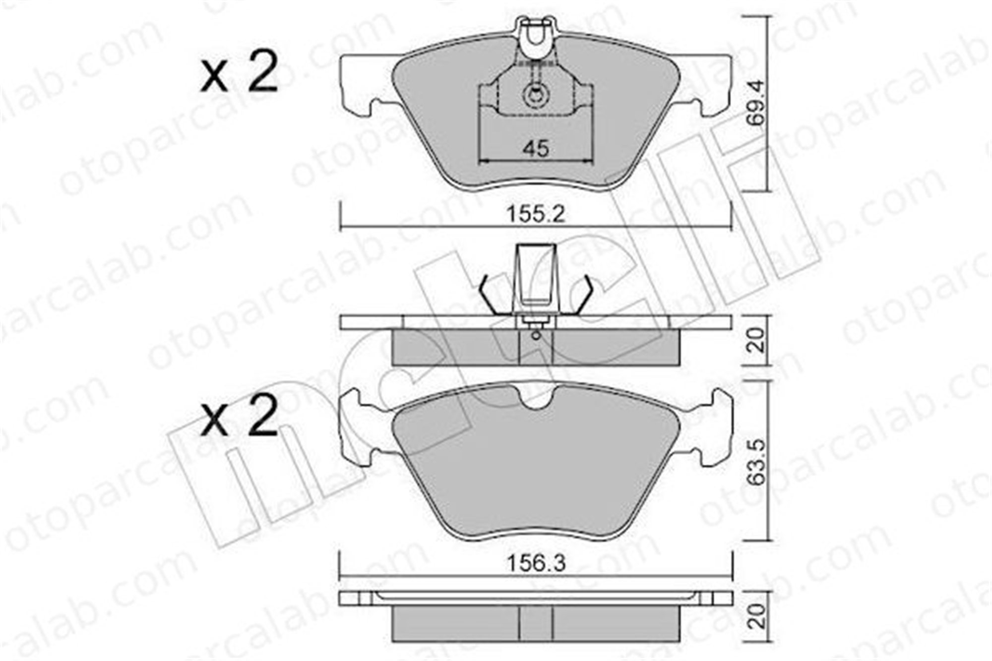 GOODYEAR 101239 Fren Disk Balata Ön MERCEDES-BENZ E-SERISI T-Model E-SERISI A0044200320 5114555AA