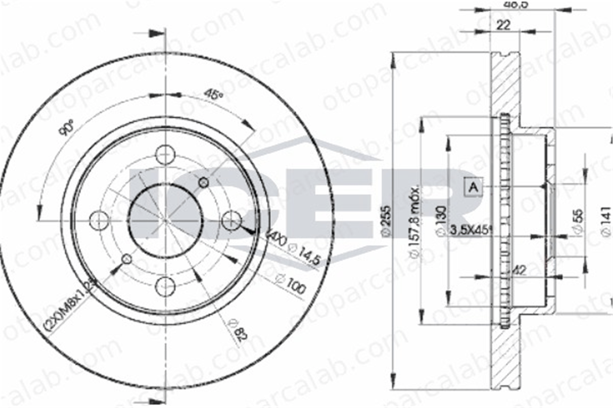 GOODYEAR 103173 Fren Disk Ayna Ön Sağ ve Sol TOYOTA COROLLA COROLLA Station wagon 4351212550 94853004