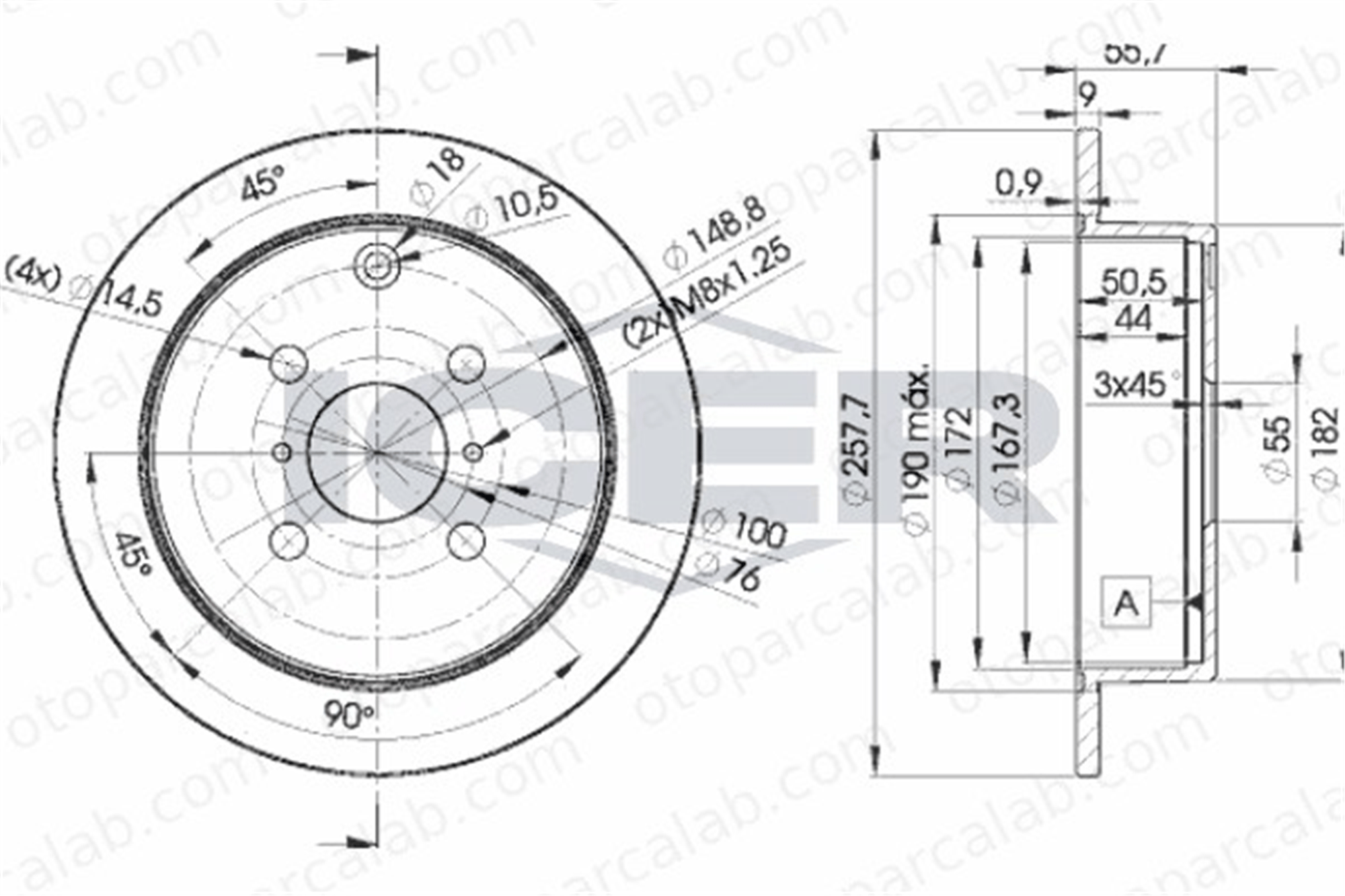 GOODYEAR 103176 Fren Disk Ayna Arka Sağ ve Sol TOYOTA COROLLA COROLLA Sedan 4243102070