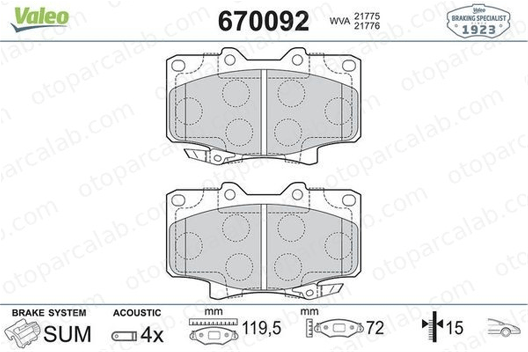 GRAP 93673 Fren Disk Balata Ön TOYOTA LAND CRUISER 80 LAND CRUISER 446560020 4465YZZAL