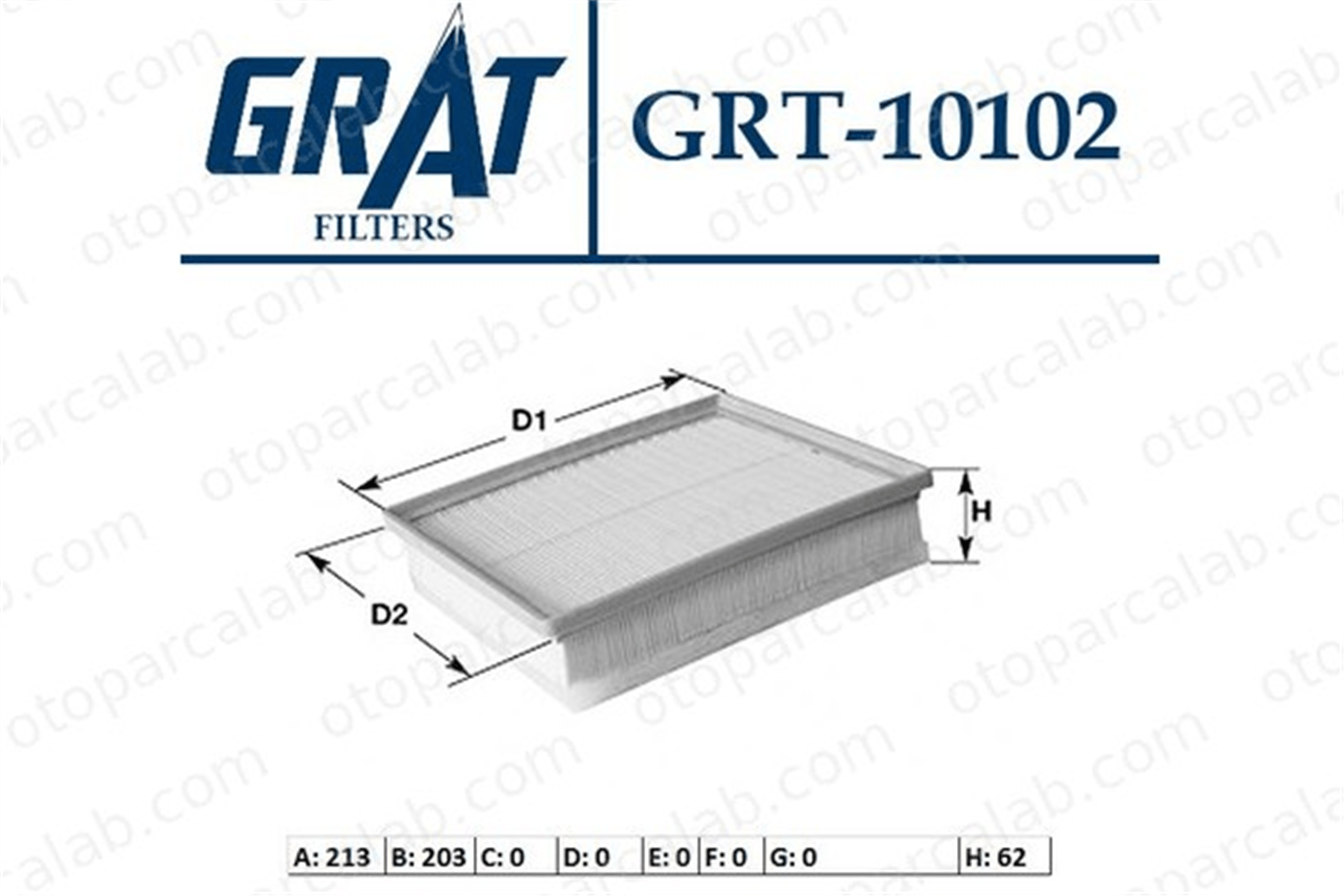 GRAT 10102 Hava Filtresi OPEL CORSA D ALFA ROMEO MITO 51830174 51796537
