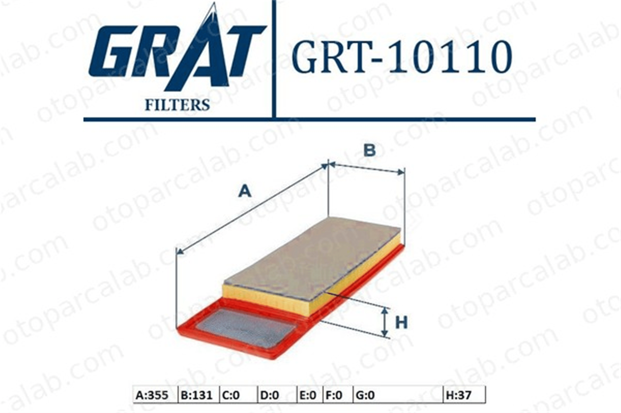 GRAT 10110 Hava Filtresi FIAT PANDA PANDA VAN 51897086 51925027