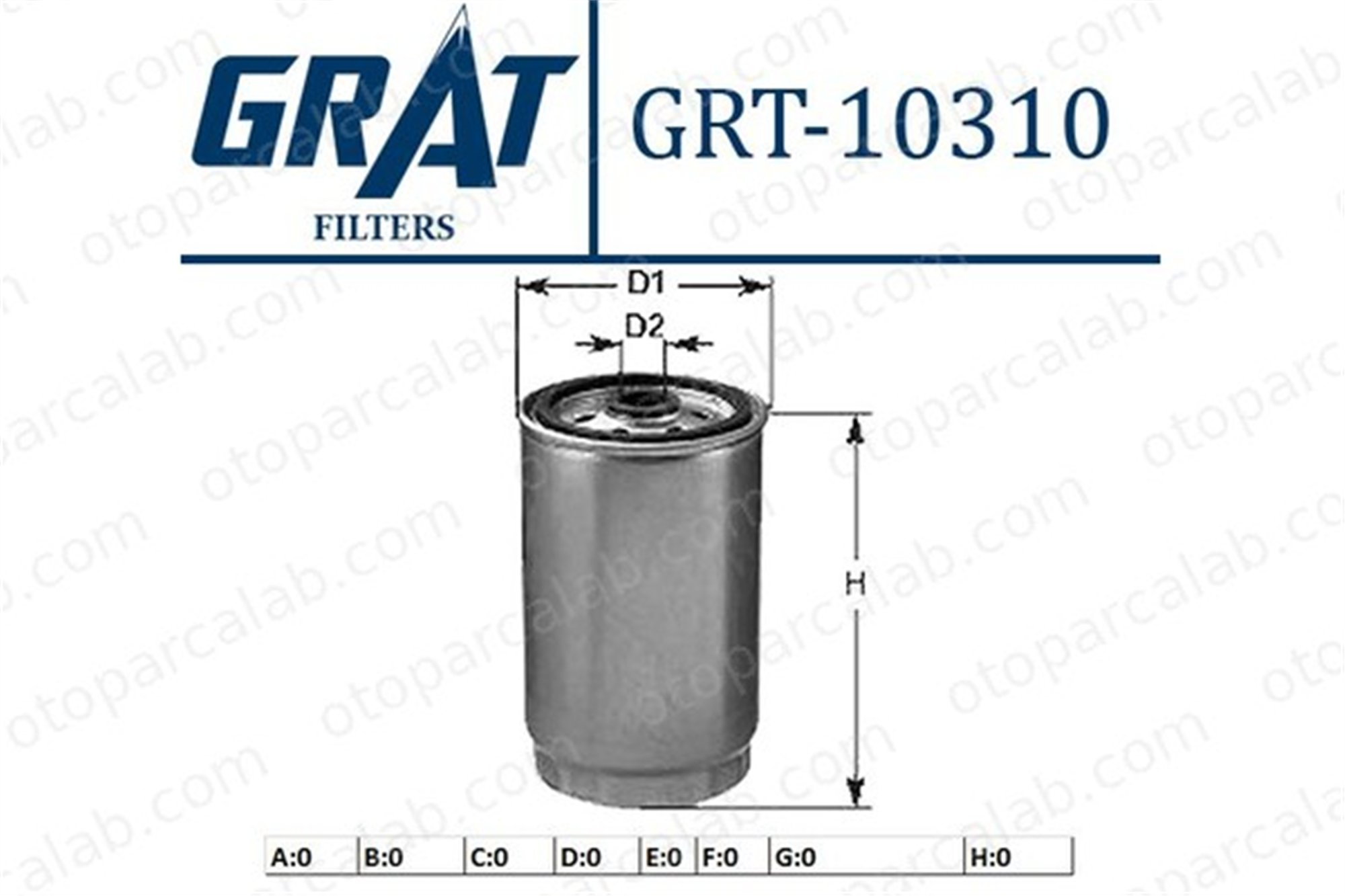 GRAT 10310 Yakıt Filtresi FIAT DUCATO Panelvan/Van DUCATO Platform şasi 1457434105 116170406000