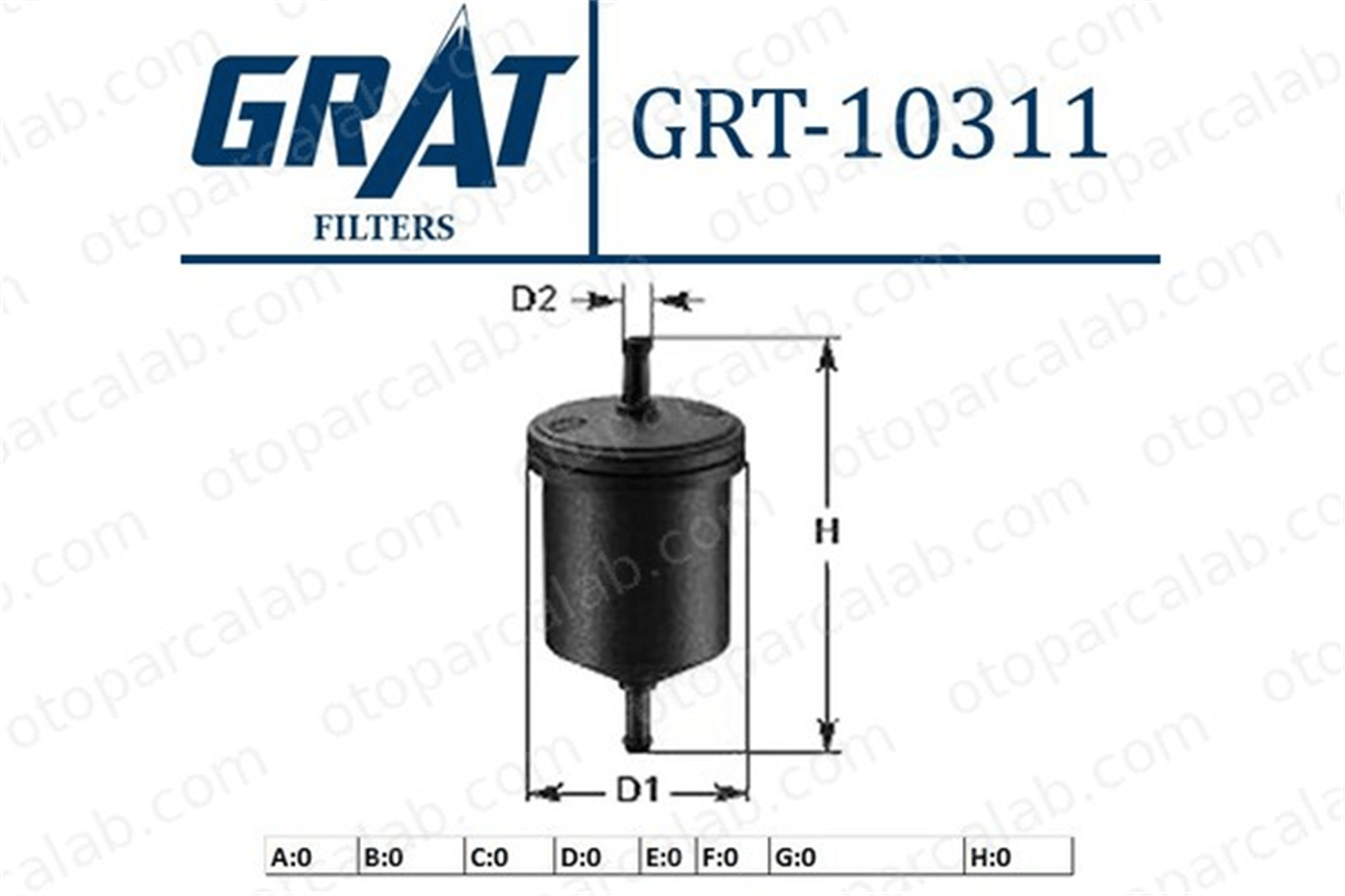 GRAT 10311 Yakıt Filtresi FIAT PANDA LANCIA Y10 7585348 71736101