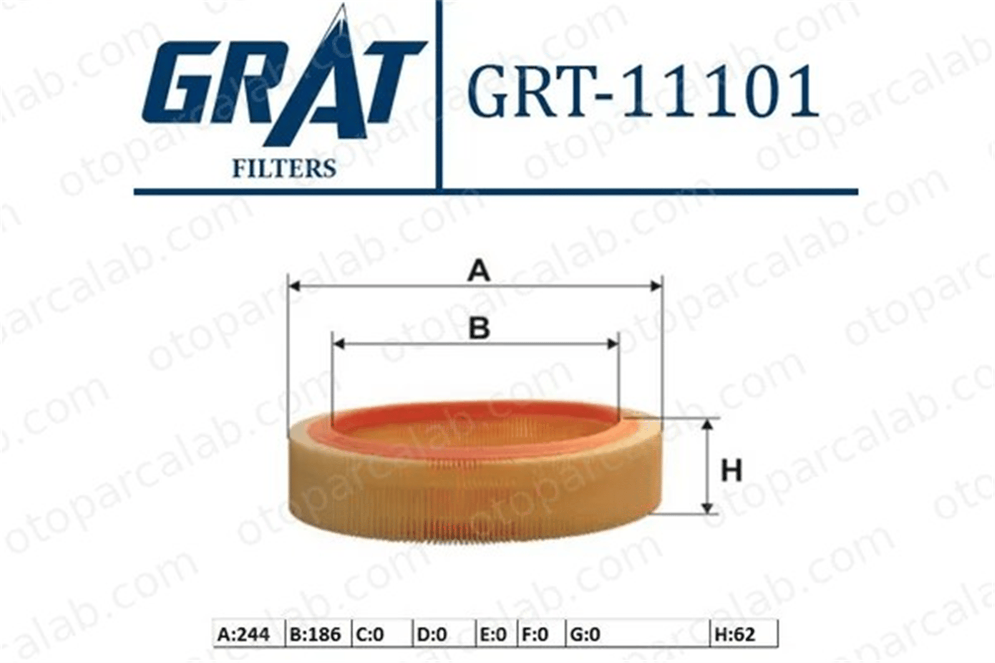 GRAT 11101 Hava Filtresi FORD TAUNUS 15M II RENAULT 11 7701349530 1444K3