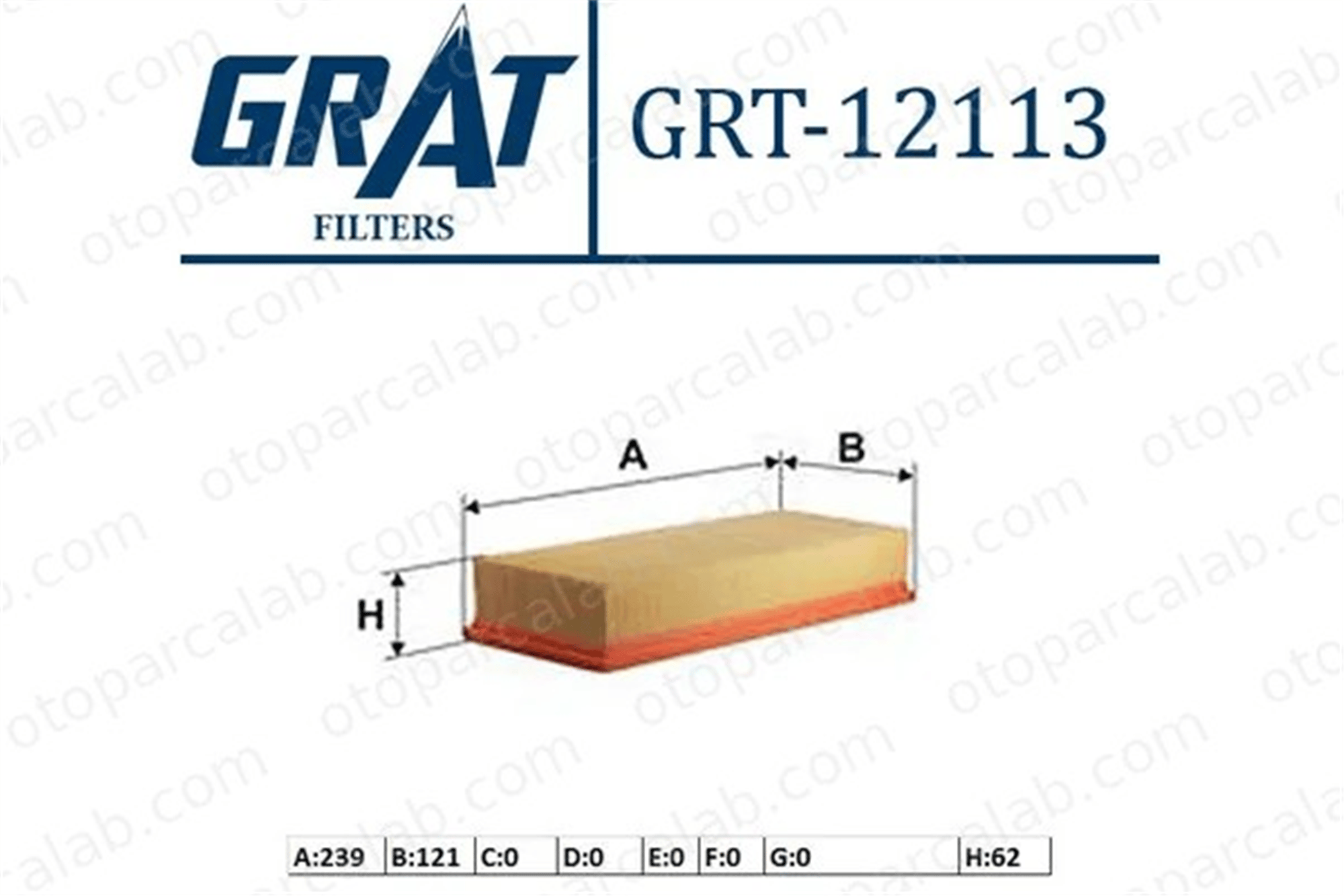 GRAT 12113 Hava Filtresi CITROËN C3 III PEUGEOT 208 I 9674725580 3640015