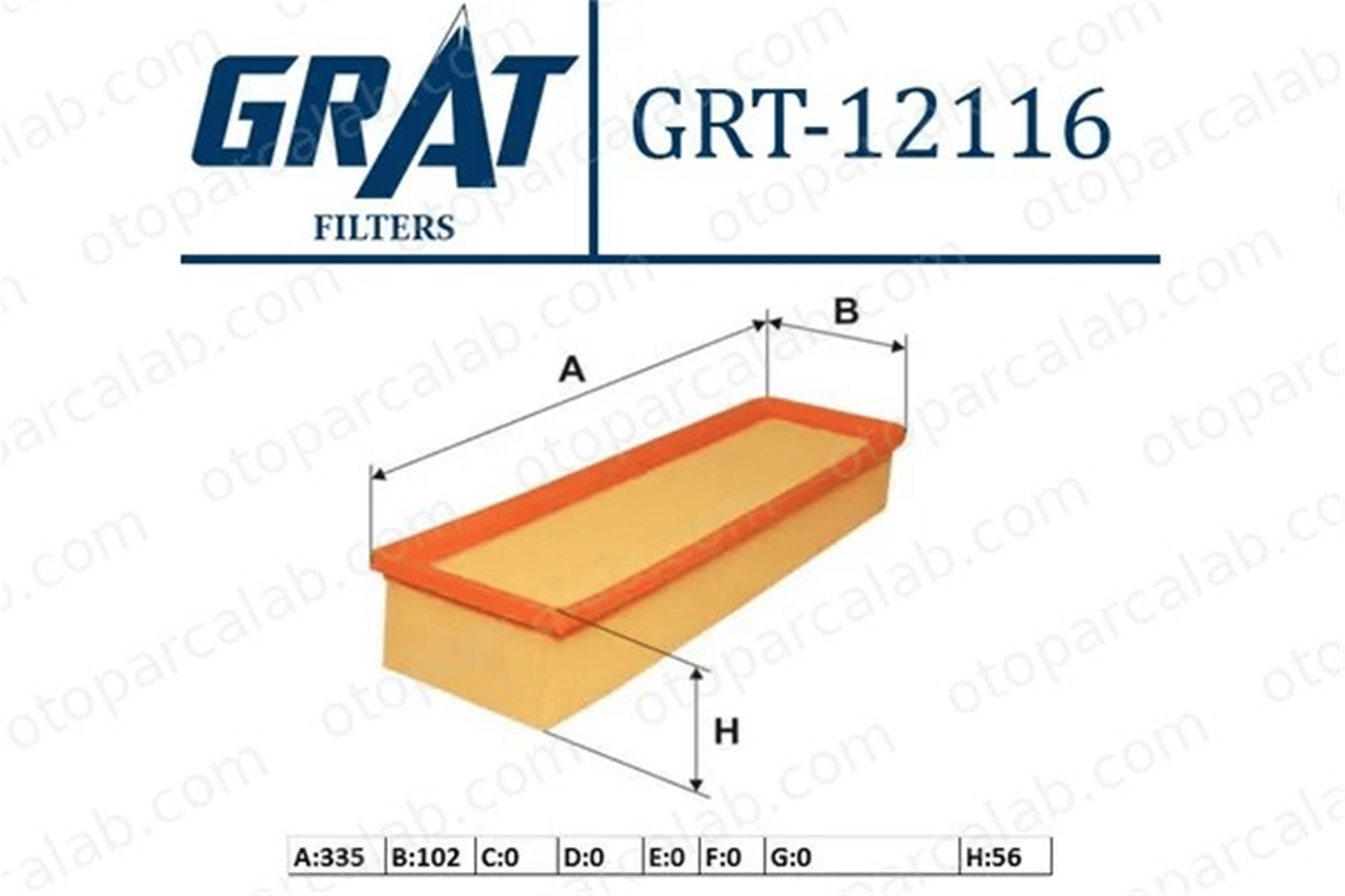 GRAT 12116 Hava Filtresi PEUGEOT 207 CITROËN C2 1444X1 1444EC