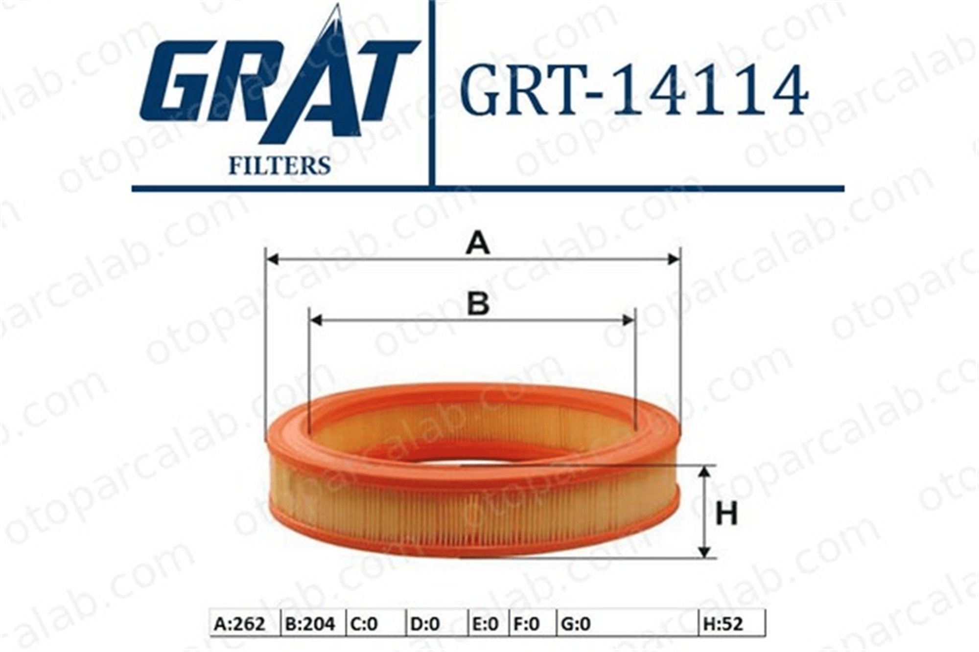 GRAT 14114 Hava Filtresi OPEL KADETT E Hatchback KADETT E 834801 1444L3