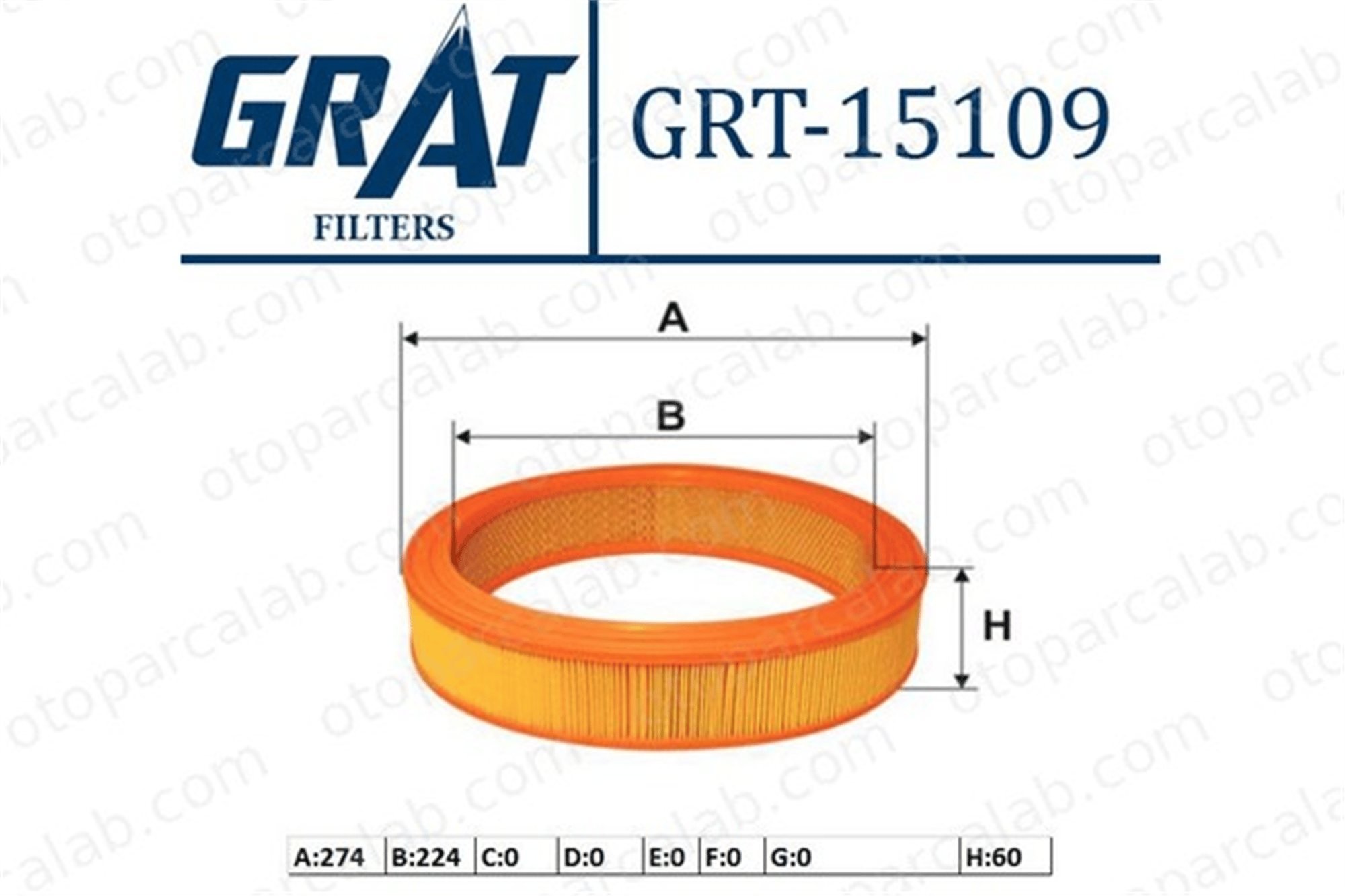 GRAT 15109 Hava Filtresi VW POLO III SEAT IBIZA II 32129620 30129620A