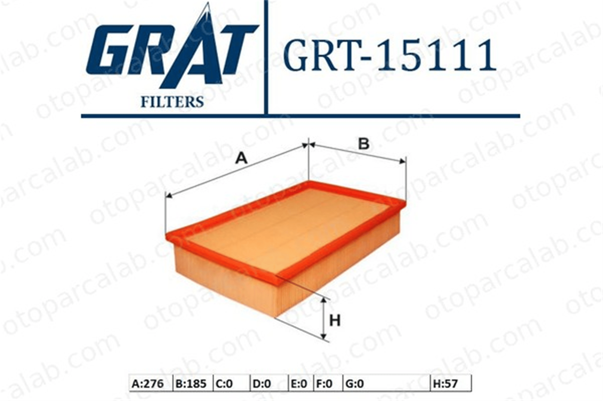 GRAT 15111 Hava Filtresi SEAT CORDOBA IBIZA II 1L0129620A 1444Q4