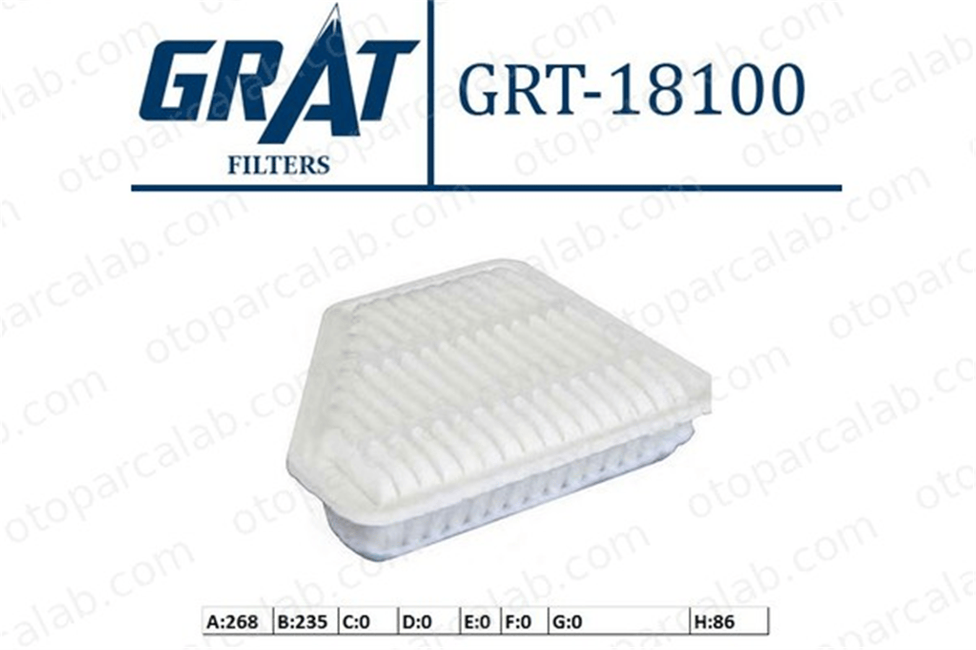 GRAT 18100 Hava Filtresi TOYOTA AURIS AVENSIS Sedan 178010R030 1780126020