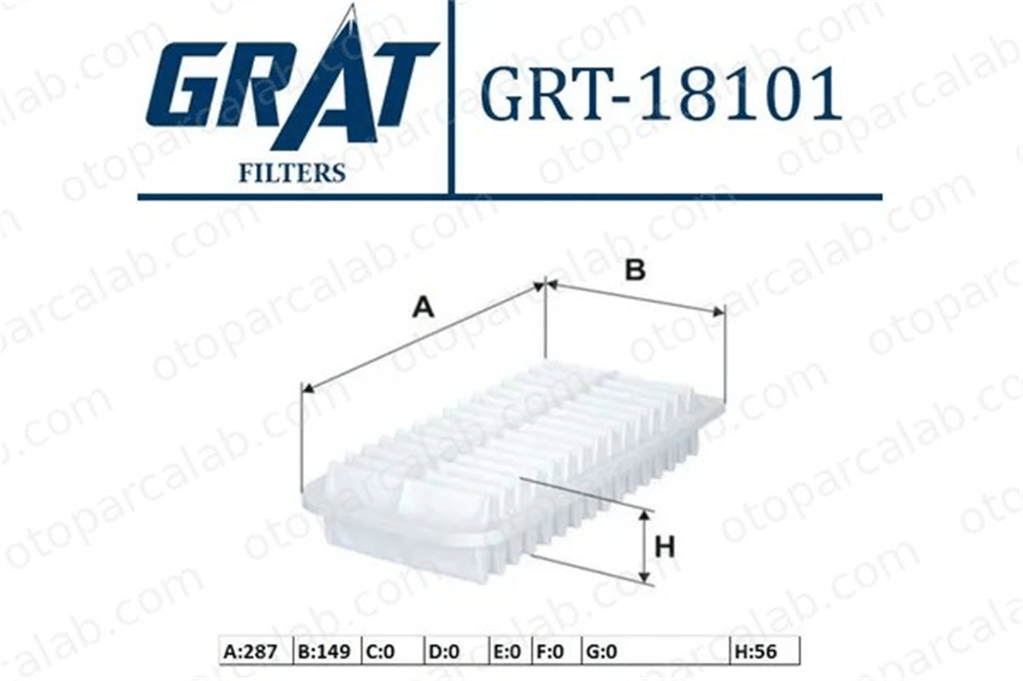 GRAT 18101 Hava Filtresi TOYOTA AVENSIS AVENSIS Station wagon 1780122020 16546BJ000