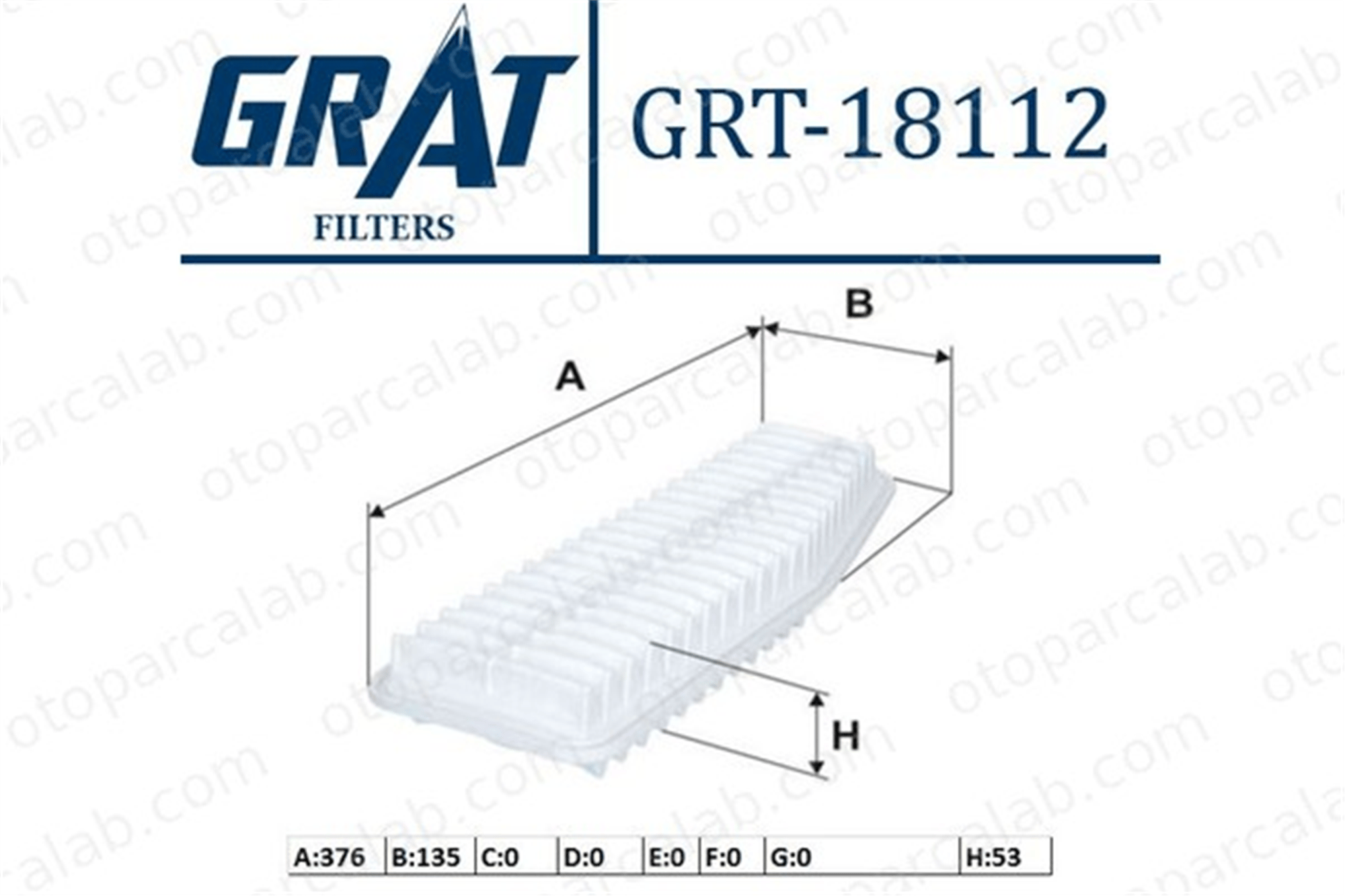 GRAT 18112 Hava Filtresi TOYOTA PREVIA II RAV 4 II 1780128010