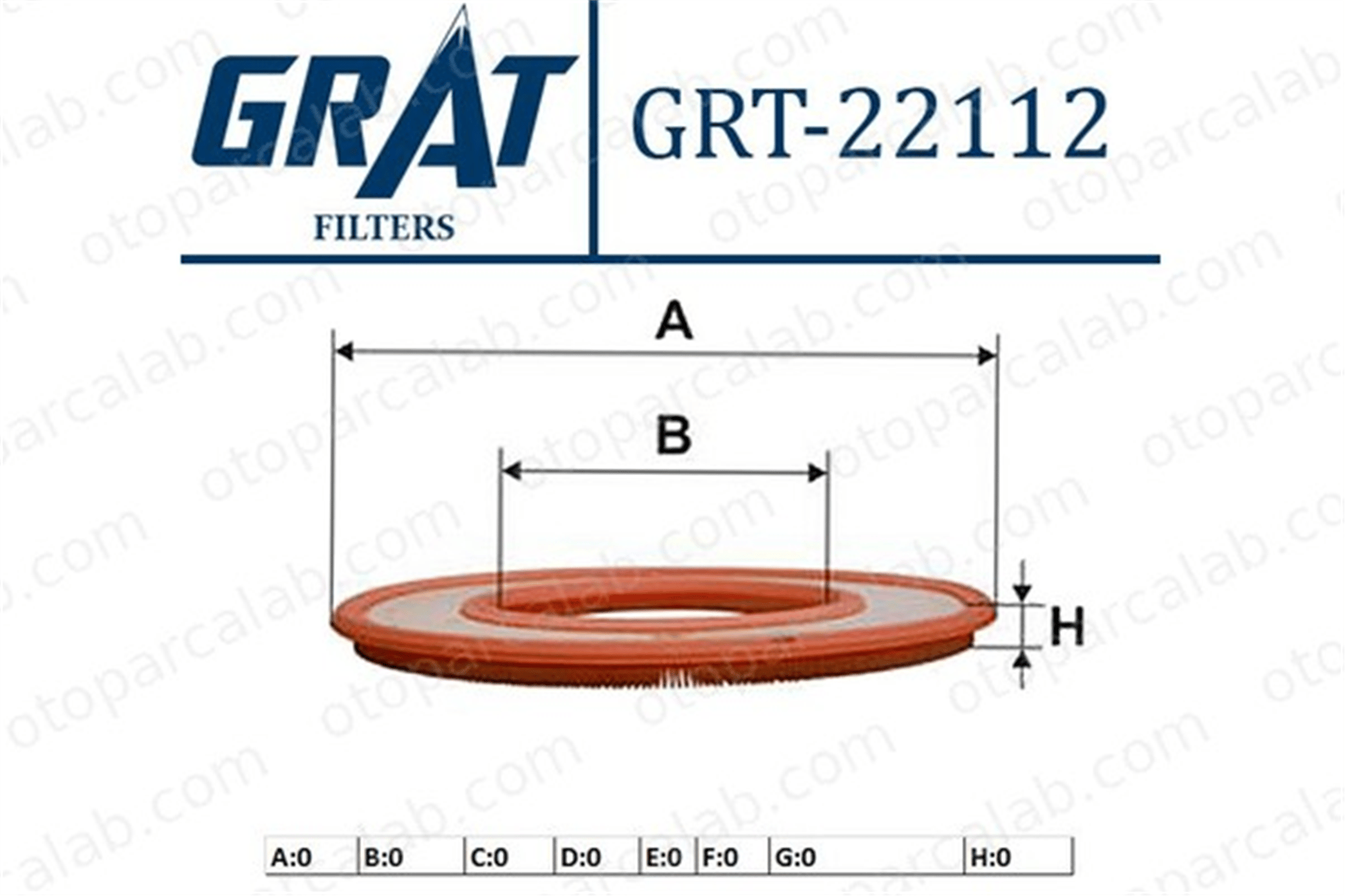 GRAT 22112 Hava Filtresi BMW 5 MERCEDES-BENZ 124 Sedan 20941604 PC431