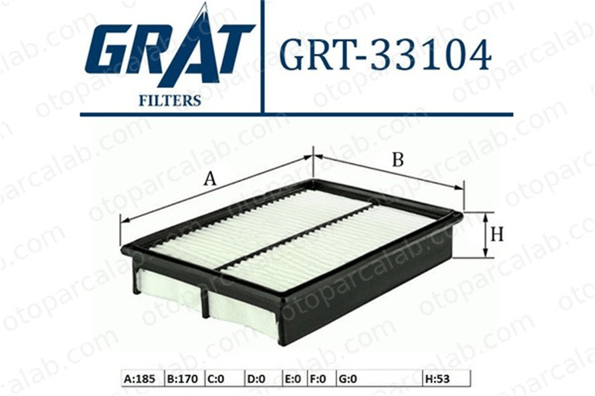 GRAT 33104 Hava Filtresi DAIHATSU SIRION CUORE V 1780197201 1780197201000