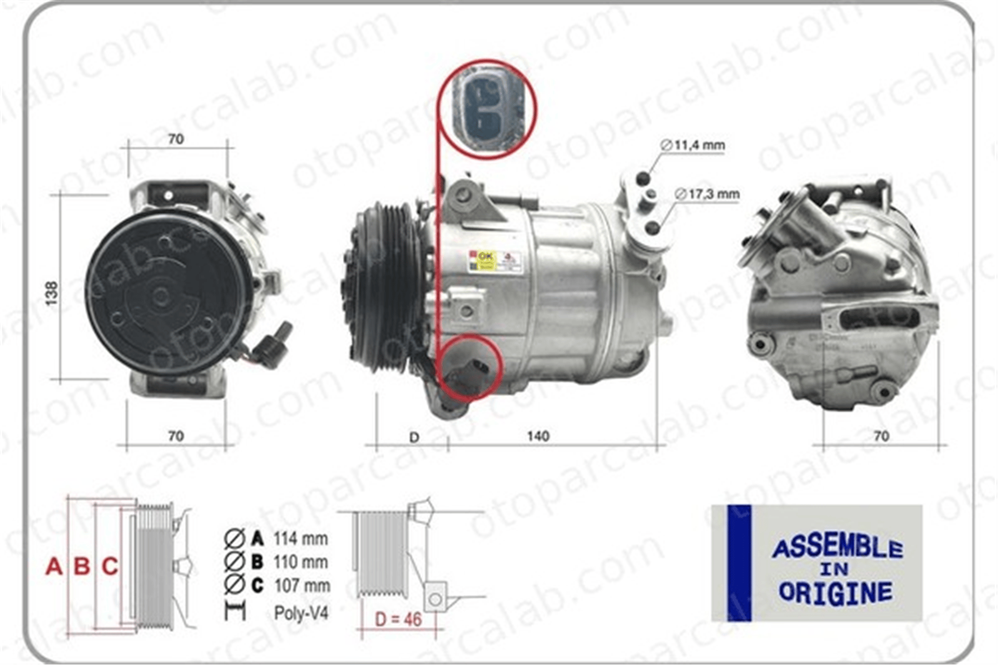 GUA 51323 Klima Kompresörü FIAT DUCATO Panelvan/Van DUCATO Platform şasi 71796979 1391387080