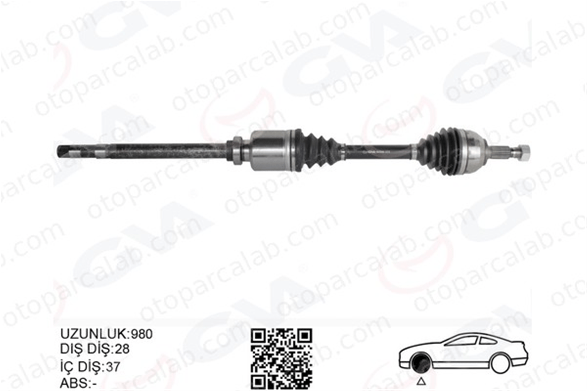 GVA 4429066 Aks Komple Ön Sağ PEUGEOT 508 I CITROËN JUMPY 1497188080 71791561