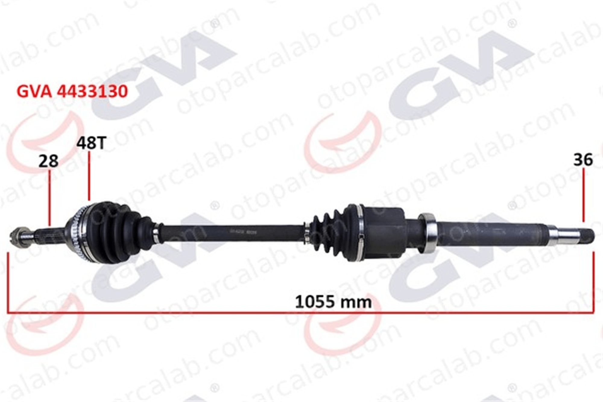 GVA 4433130 Aks Komple Ön Sağ FORD TRANSIT Platform şasi TRANSIT Minibüs/Otobüs 3C113B436BC 3C113B436BB