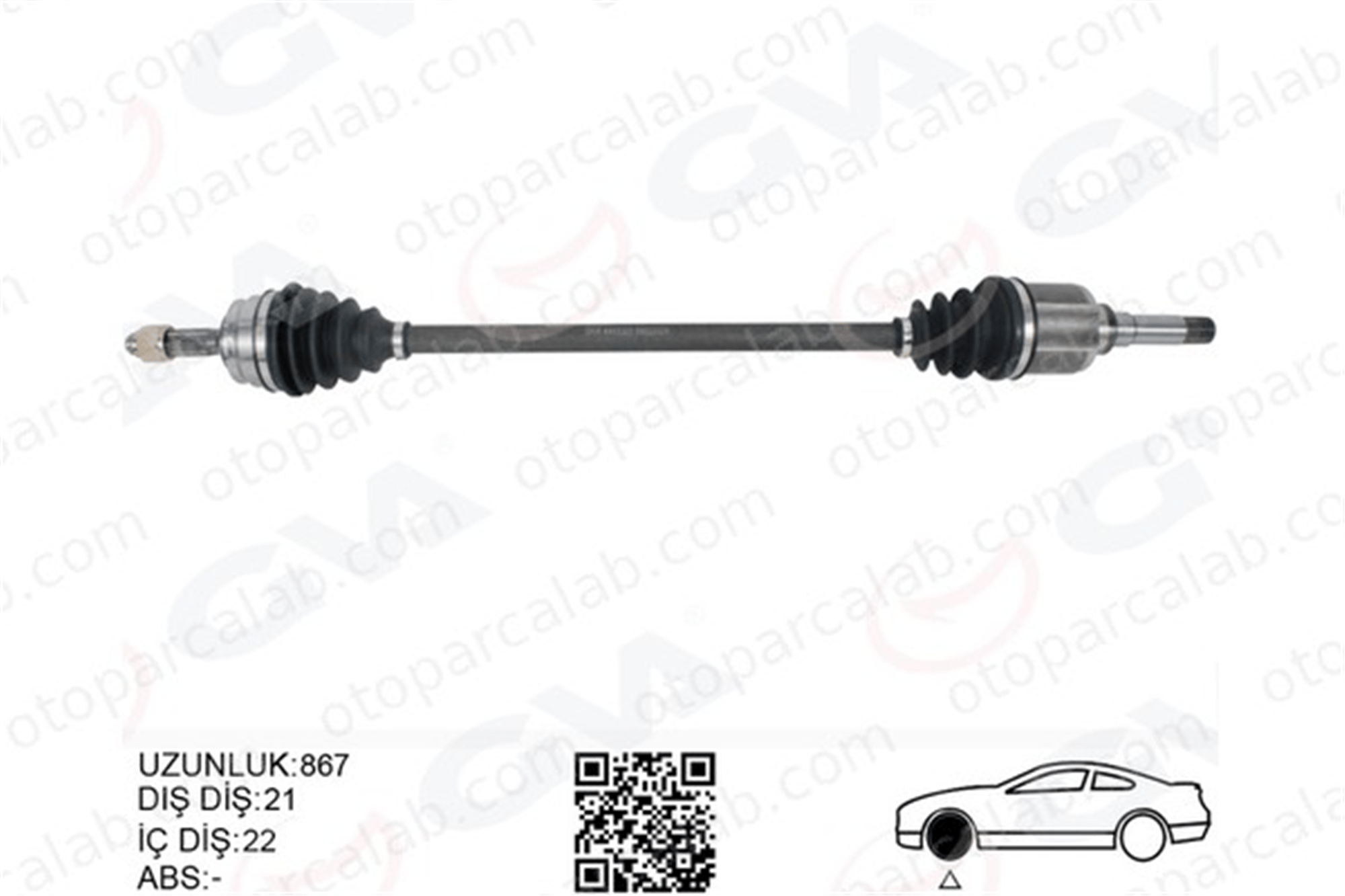 GVA 4443322 Aks Komple Ön Sağ PEUGEOT 208 I CITROËN C3 III 9803959680 9801611280