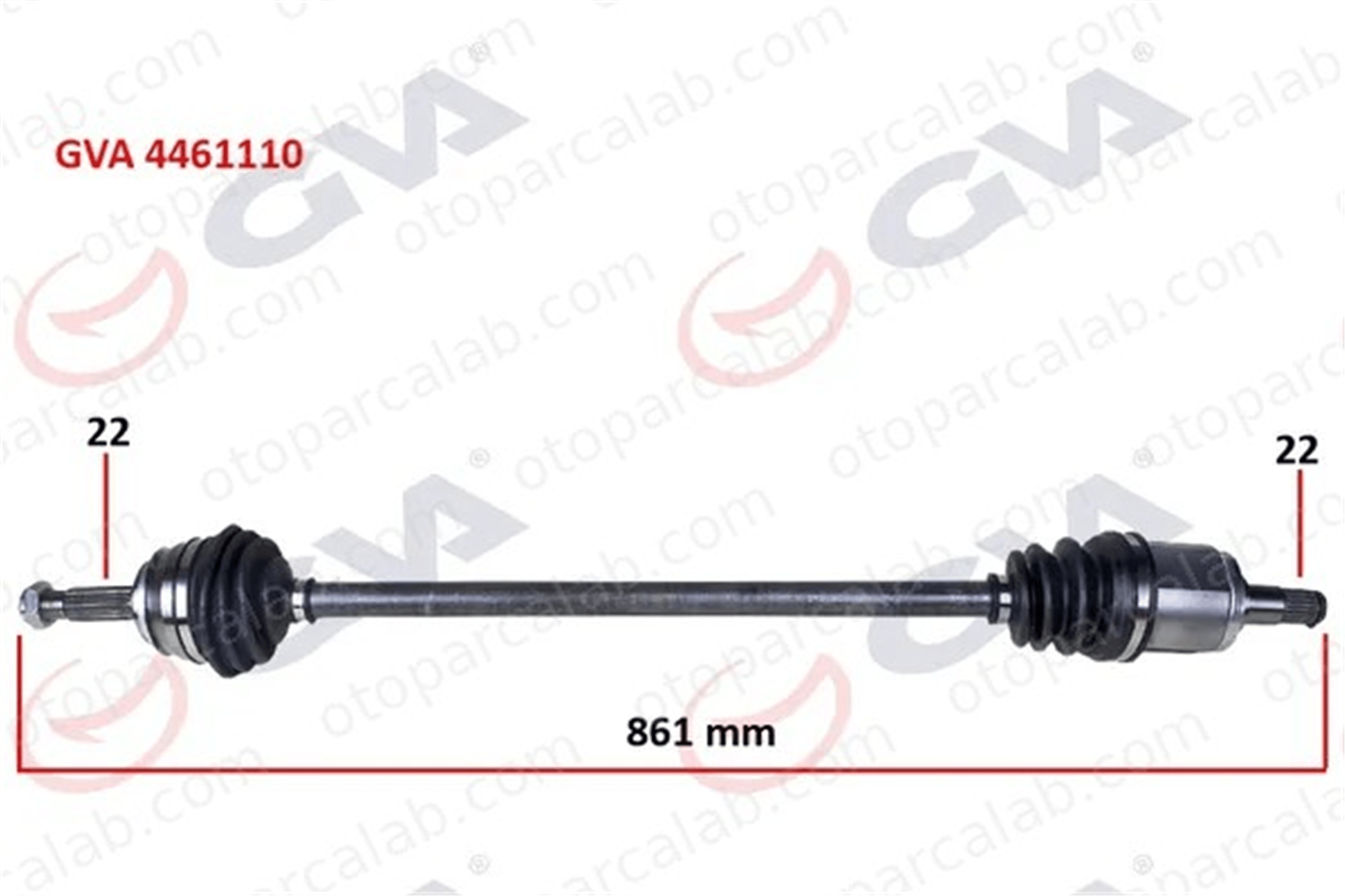 GVA 4461110 Aks Komple Ön Sağ SKODA FAVORIT 6U0407272F 6U0407272FX