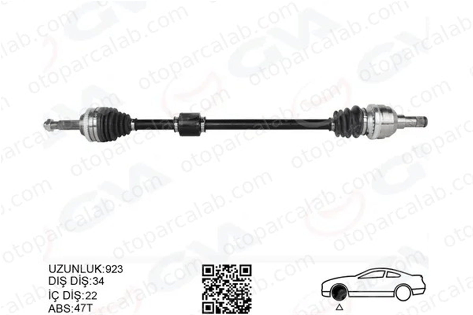 GVA 4471912 Aks Komple Ön Sağ CHEVROLET AVEO / KALOS Hatchback AVEO / KALOS Sedan 96348791 96348789