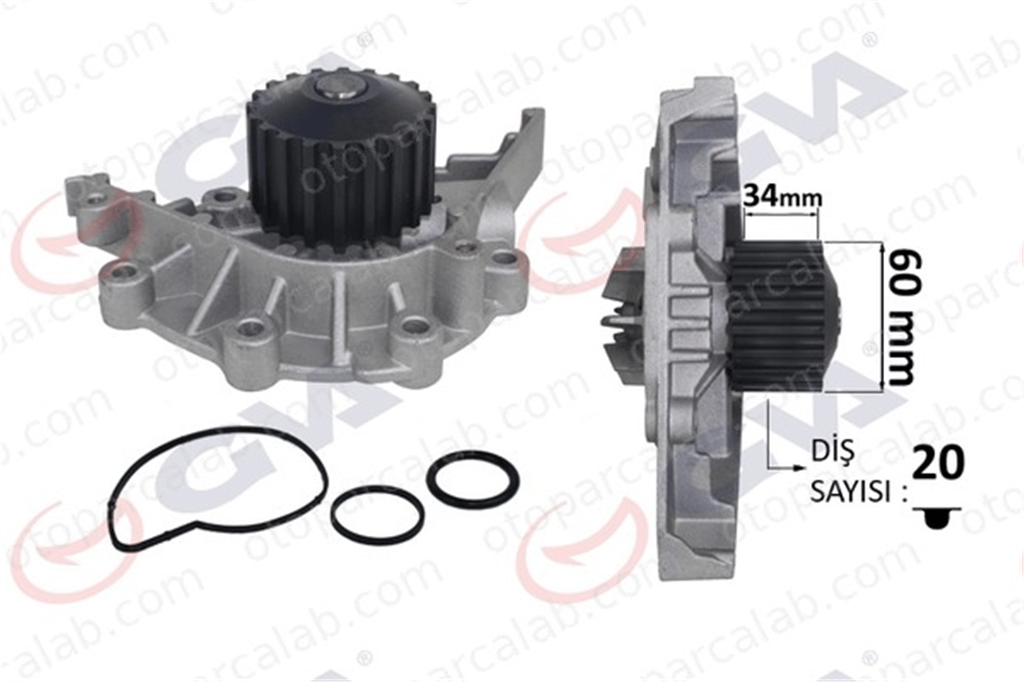 GVA 5243210 Devirdaim Su Pompası PEUGEOT 407 SW 407 1201E1 1201F4