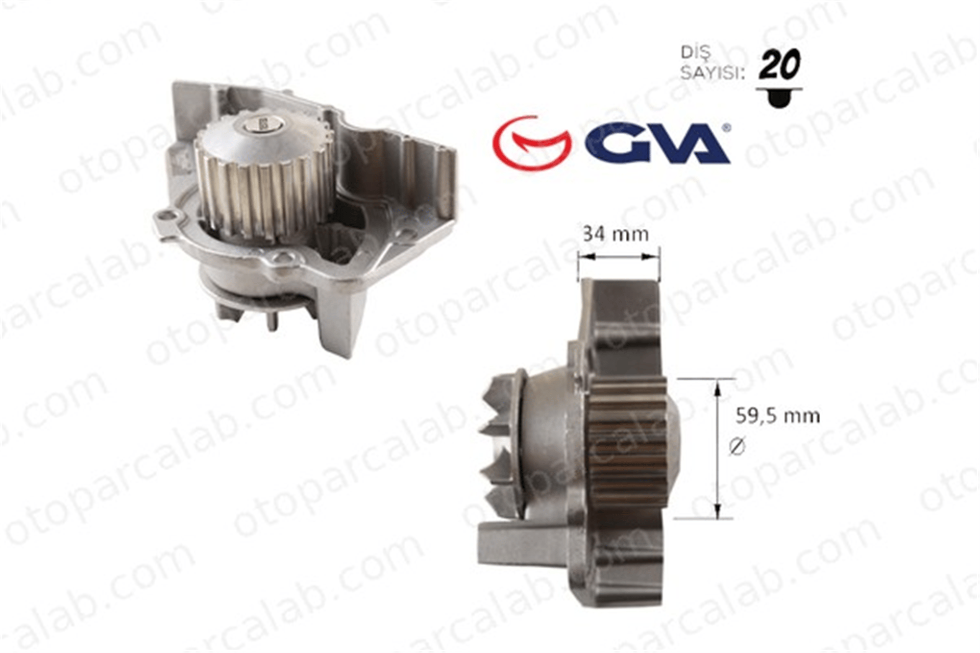 GVA 5245110 Devirdaim Su Pompası PEUGEOT 306 Hatchback 306 Break 9627667988 120152