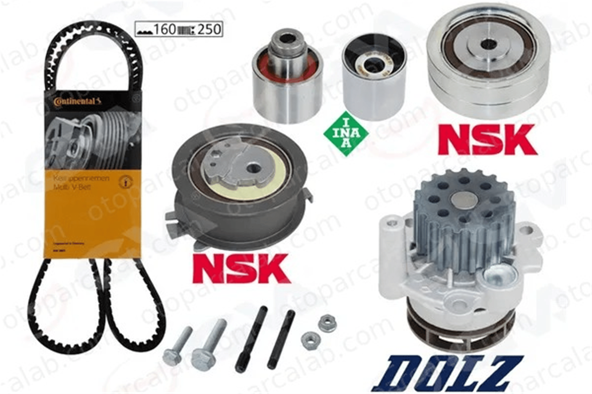 GVA 59WPK7575C Triger Kayış Seti AUDI A4 B8 A4 B8 Avant 3L198119A 3L198119B