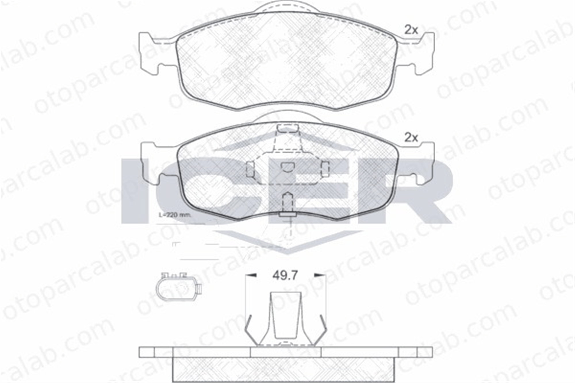ICER 180917 Fren Disk Balata Ön FORD SCORPIO I MONDEO I Turnier T2K021MIL 1022079