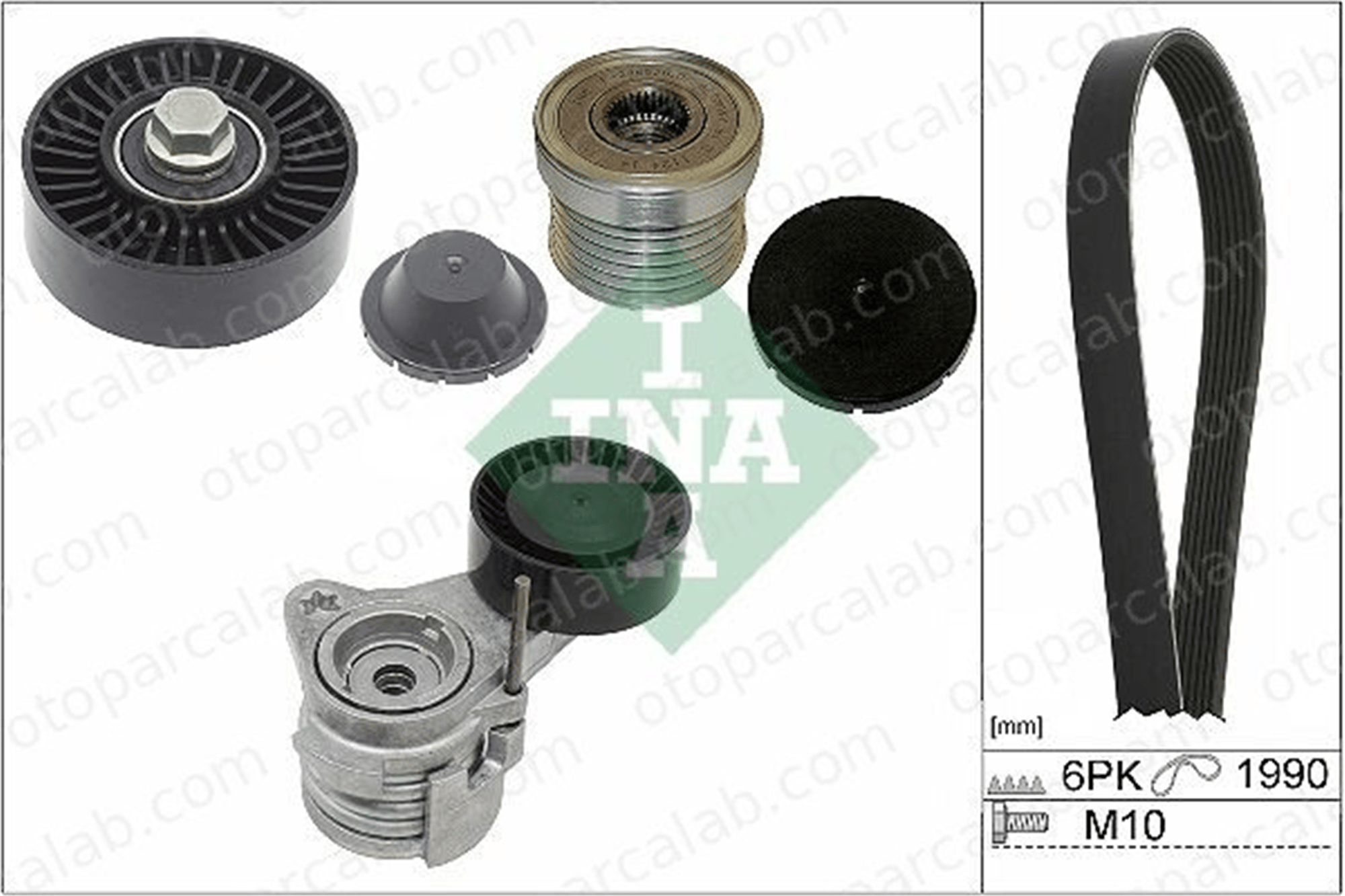 INA 529 0043 20 Vantilatör Kayış Seti BMW 5 Touring 3 Touring 11287527564 11287530314