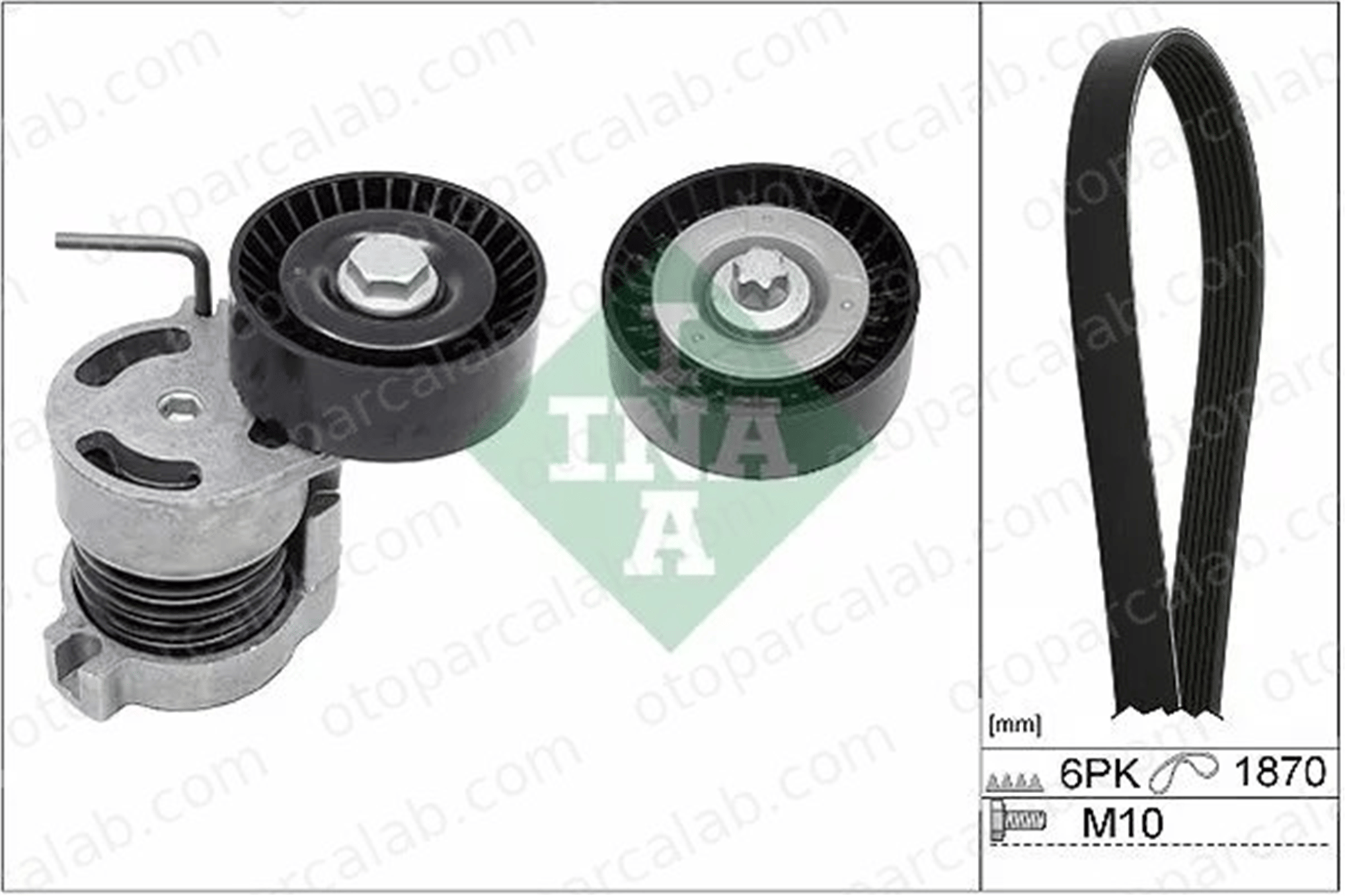 INA 529 0044 10 Vantilatör Kayış Seti BMW 1 3 Touring 11287524267 11281440378