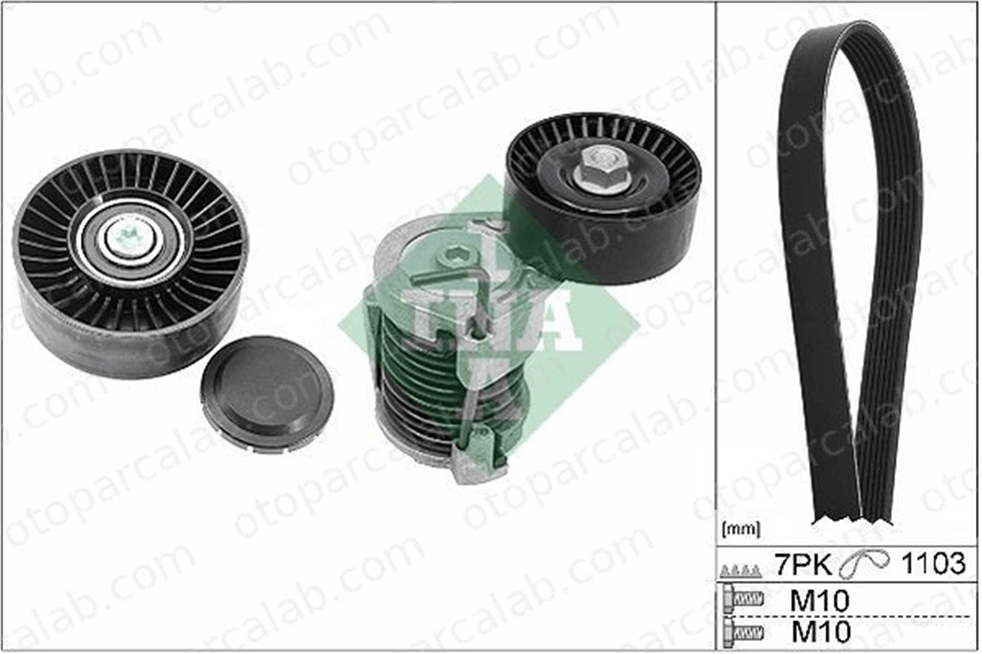 INA 529 0049 10 Vantilatör Kayış Seti BMW 1 3 11287556251 11287558752