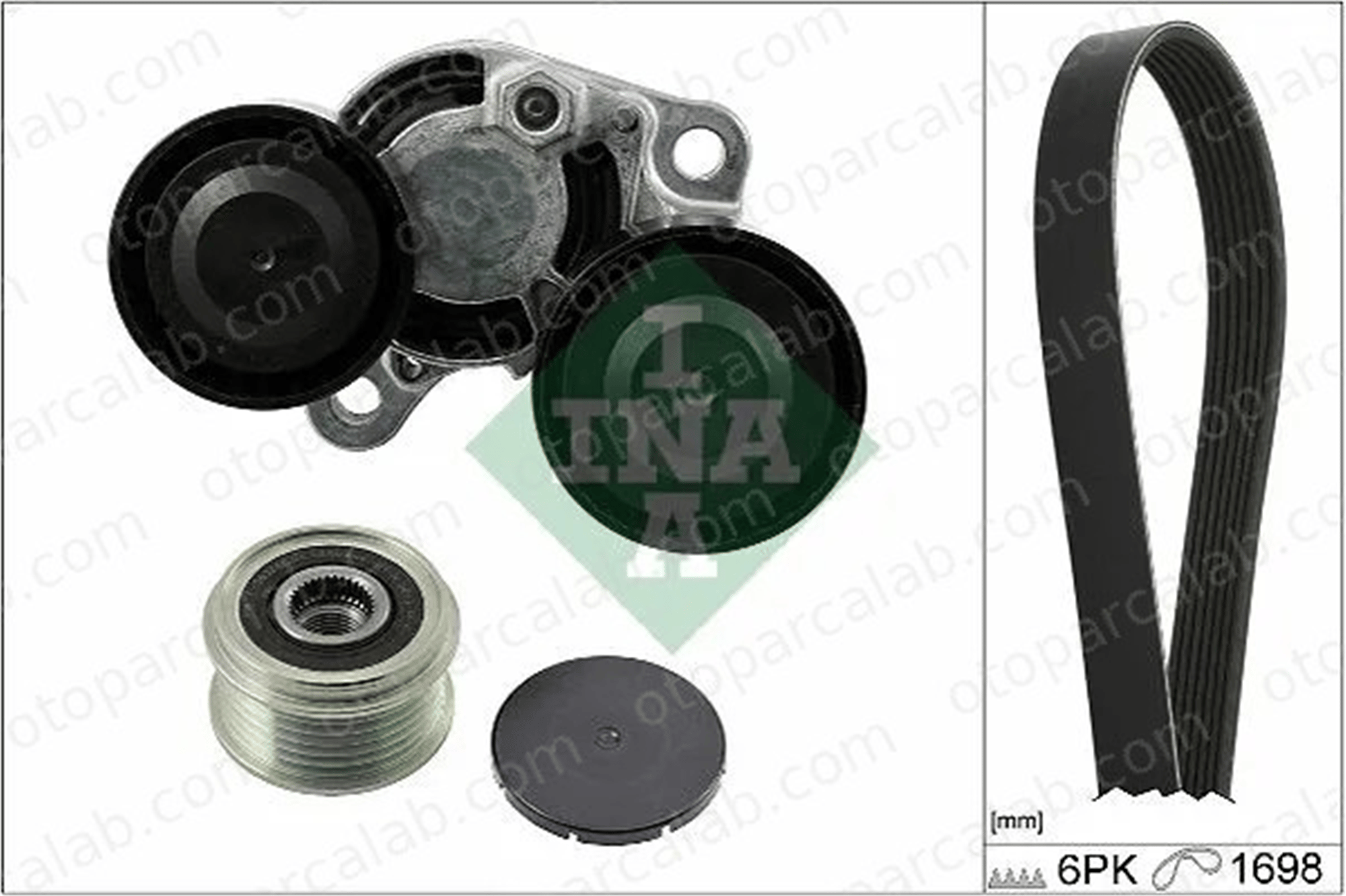 INA 529 0206 20 Vantilatör Kayış Seti BMW 1 3 11287810807 11288507415