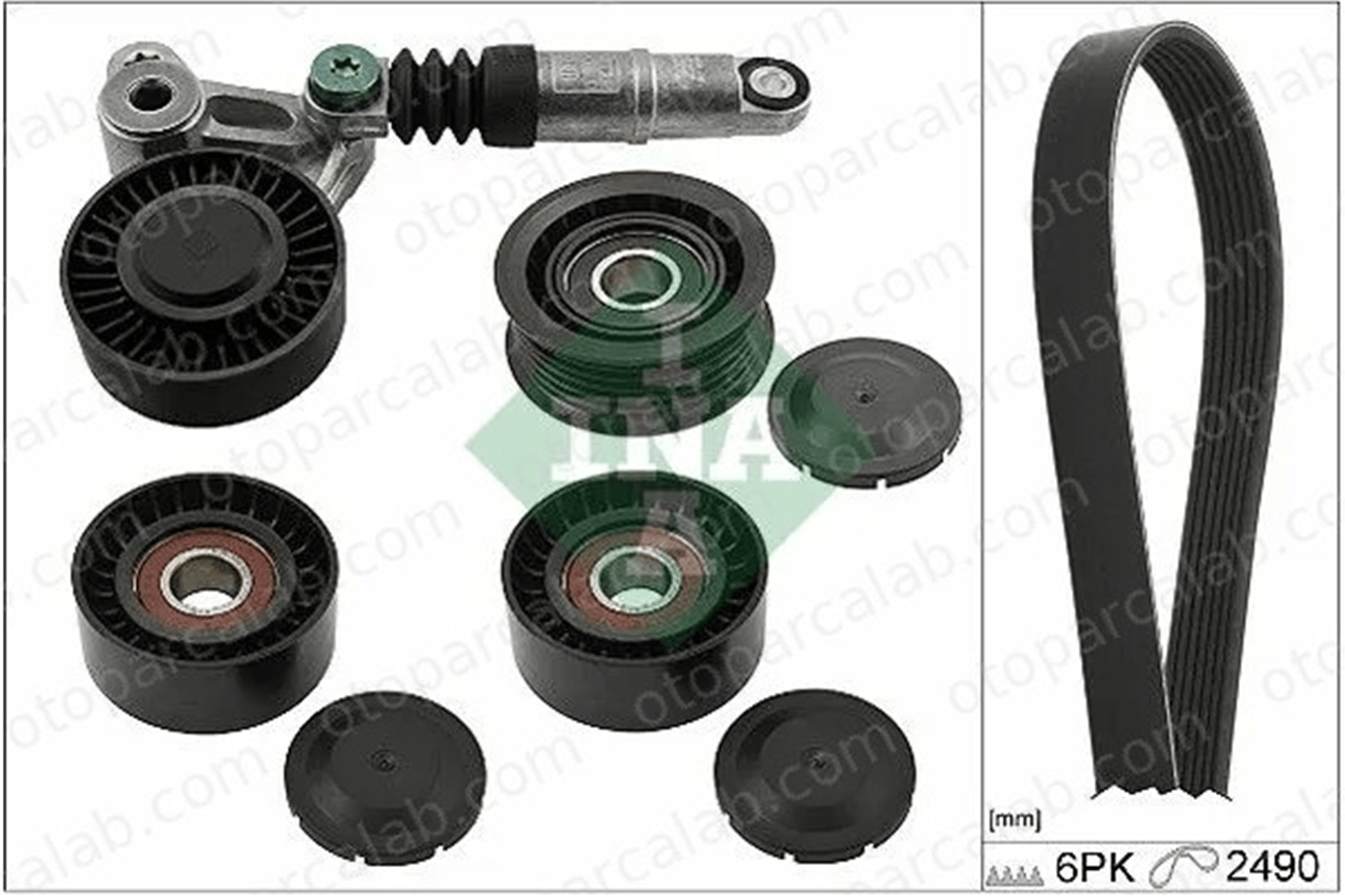 INA 529 0209 10 Vantilatör Kayış Seti AUDI A6 C6 A6 C6 Avant 59145201E 059145201E