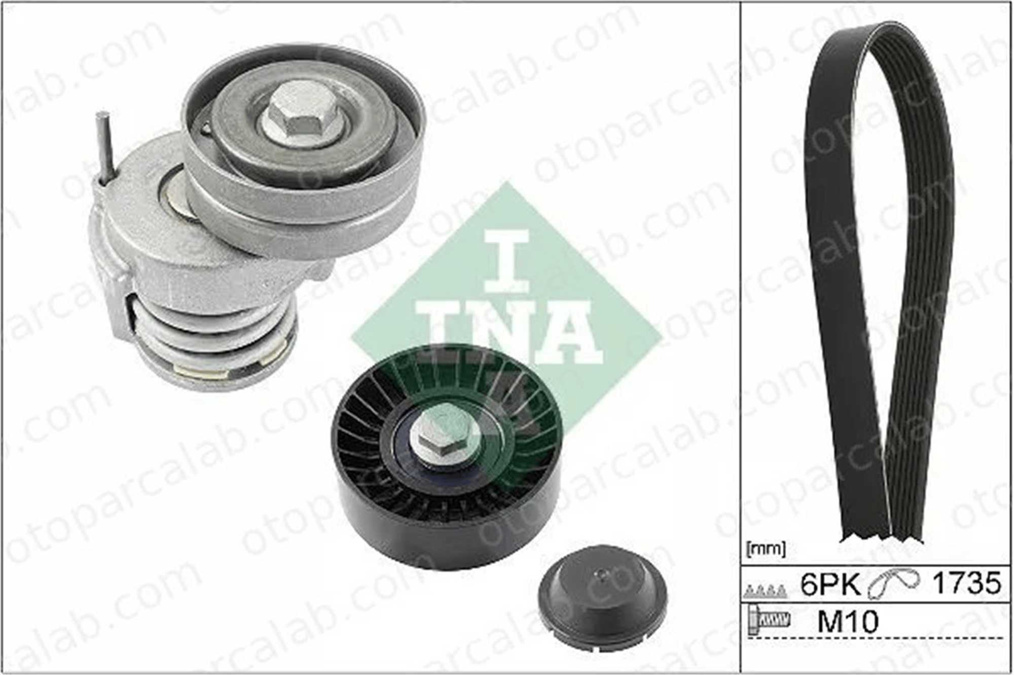 INA 529 0505 10 Vantilatör Kayış Seti VW PASSAT B6 PASSAT B6 Variant 3C105299Q 03C105299Q