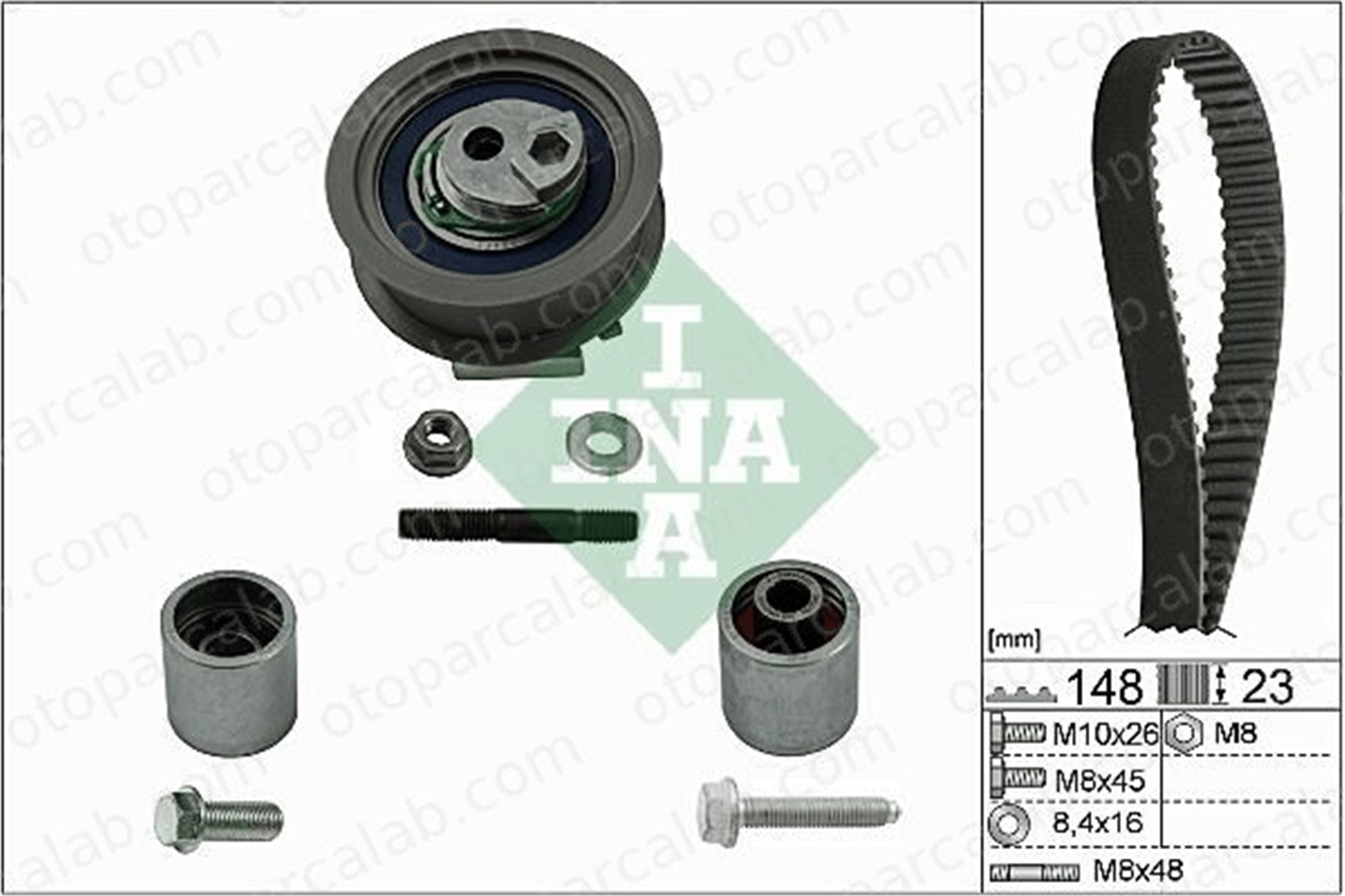 INA 530 0445 10 Triger Kayış Seti AUDI A4 B7 A3 6F198119A 06F198119A