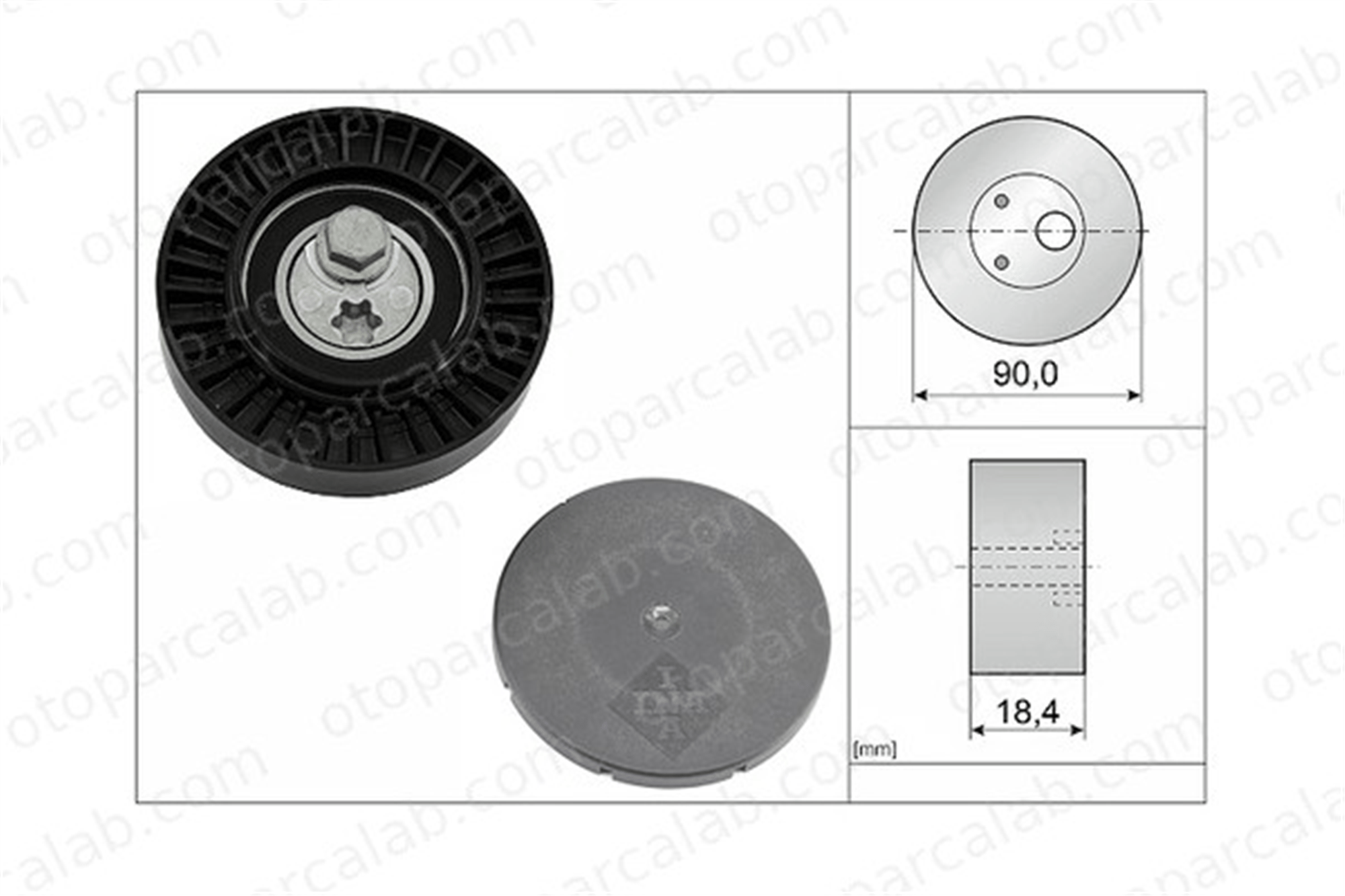 INA 531 0880 10 Vantilatör Kayış Gergi Rulmanı AUDI A4 B9 A4 B9 Avant 59903315B 059903315B
