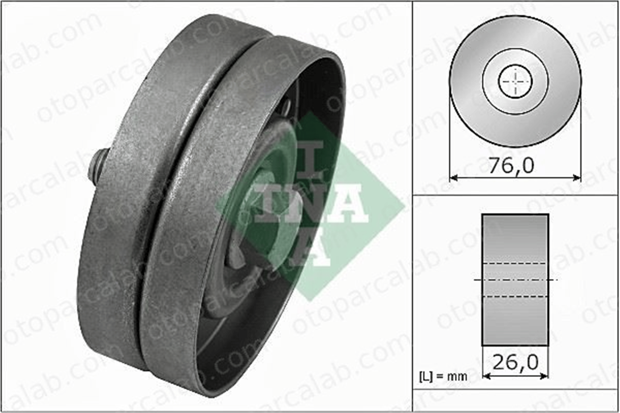 INA 532 0326 30 Vantilatör Kayış Gergi Rulmanı VW FOX Hatchback GOLF IV 32145276 032145276
