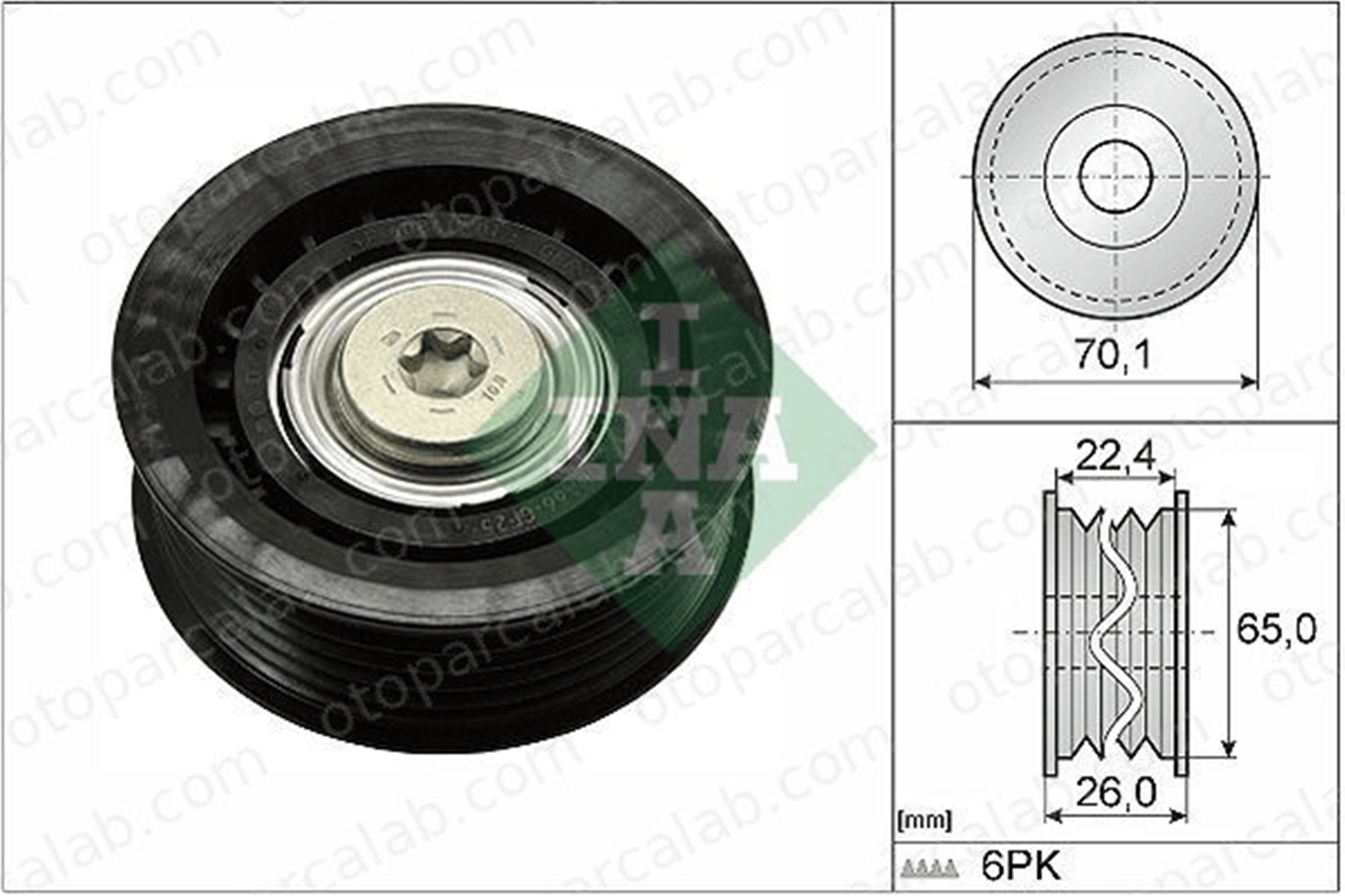 INA 532 0471 10 Vantilatör Kayış Gergi Rulmanı FORD MONDEO III Sedan MONDEO III XS7E19A216BD 1773011