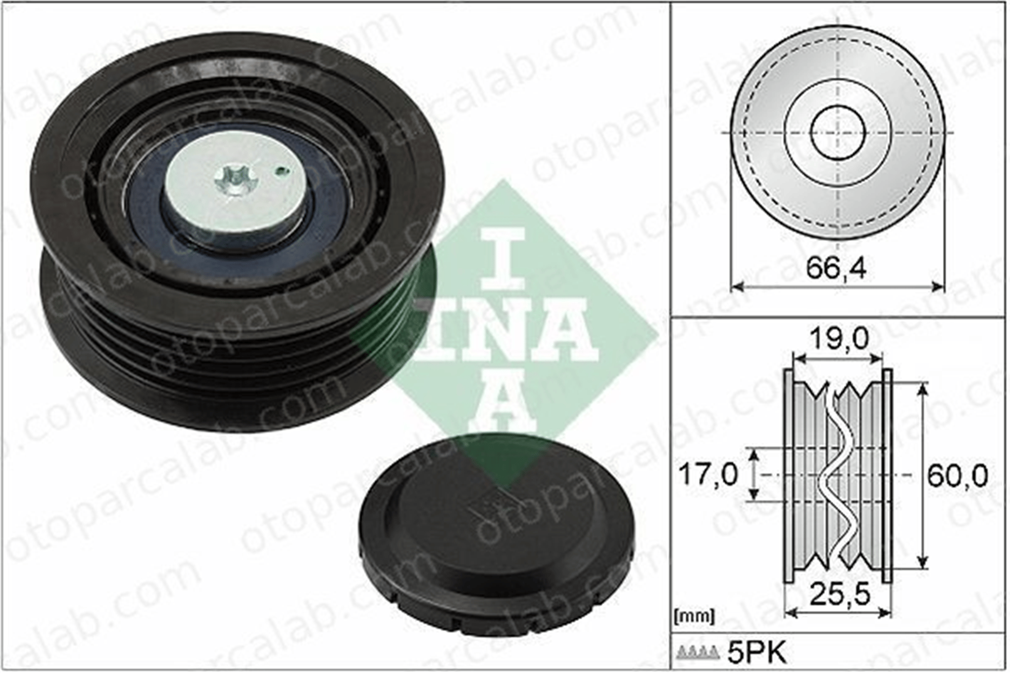 INA 532 0642 10 Vantilatör Kayış Gergi Rulmanı HYUNDAI i30 i30 Station wagon 28287 2A600