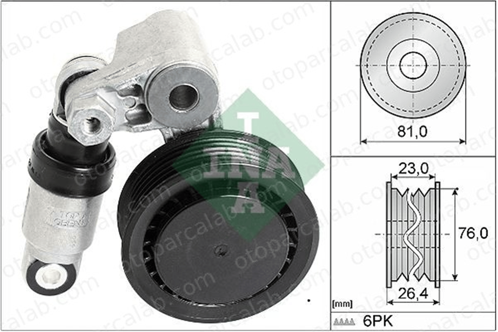 INA 534 0011 10 Vantilatör Kayış Gergi Rulmanı VW LT 28-35 II Minibüs/Otobüs LT 28-46 II Panelvan/Van 74145299A 074145299A
