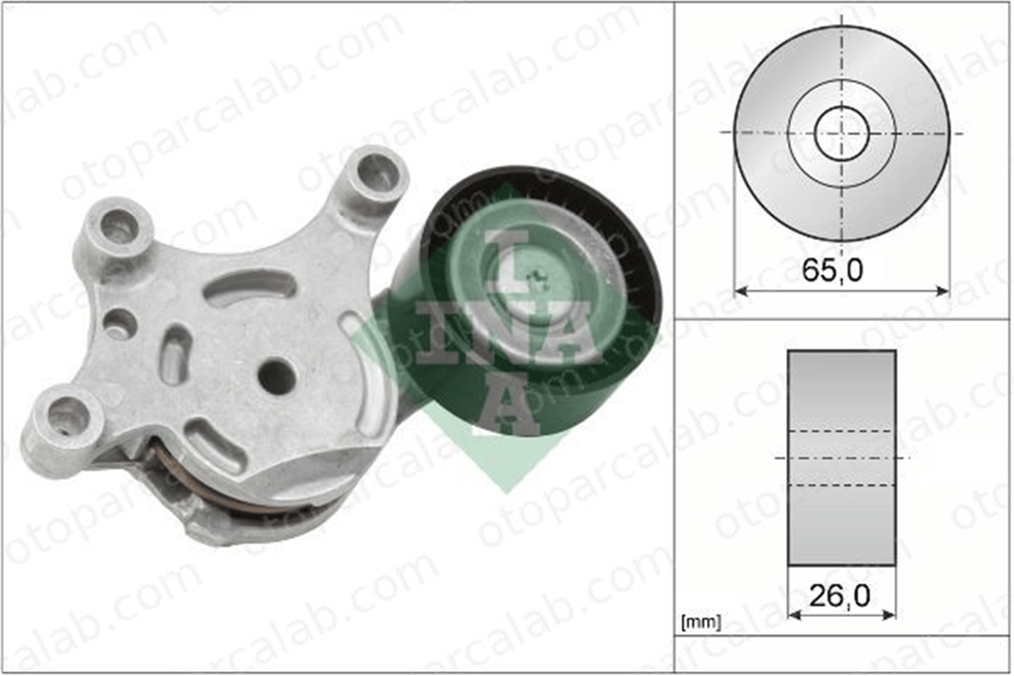 INA 534 0075 20 Vantilatör Kayış Gergi Rulmanı CITROËN BERLINGO Kasa/büyük limuzin BERLINGO MULTISPACE JN1Q6A228AA 11287795037