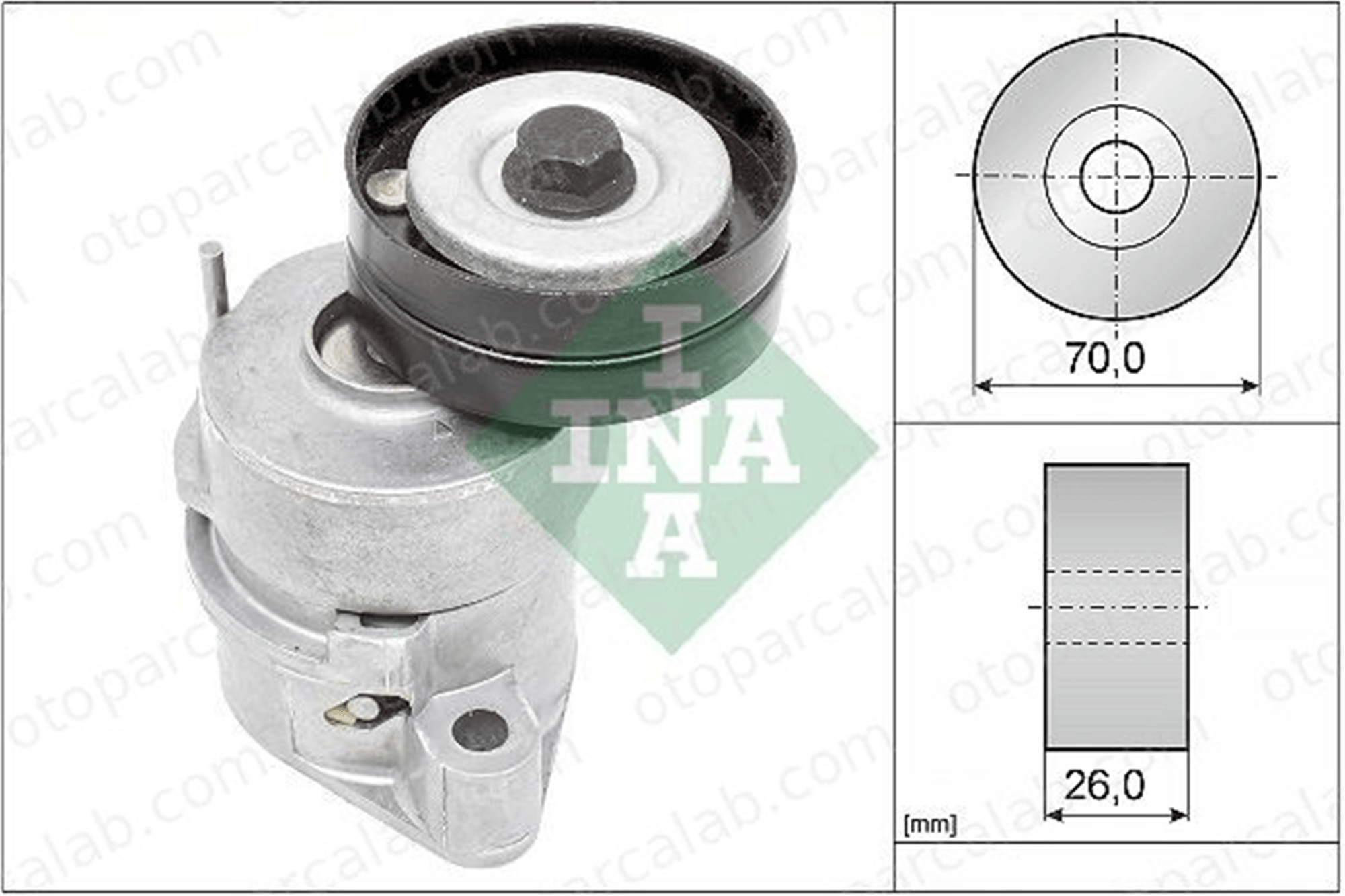 INA 534 0102 30 Vantilatör Kayış Gergi Rulmanı OPEL ASTRA F ASTRA F Hatchback 1340533 90411025