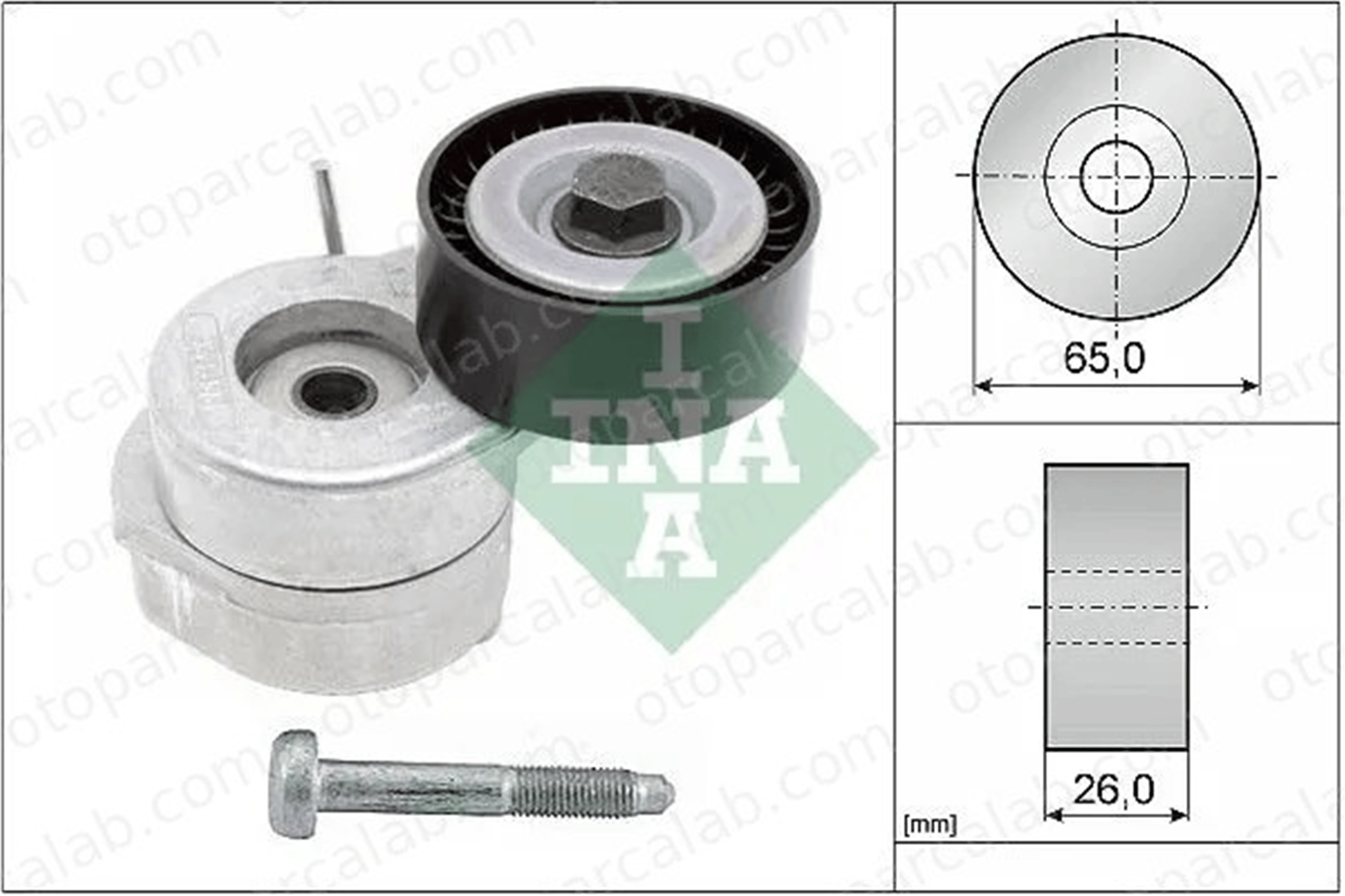 INA 534 0607 10 Vantilatör Kayış Gergi Rulmanı FIAT PANDA LANCIA YPSILON 9S516A228BA 46819146
