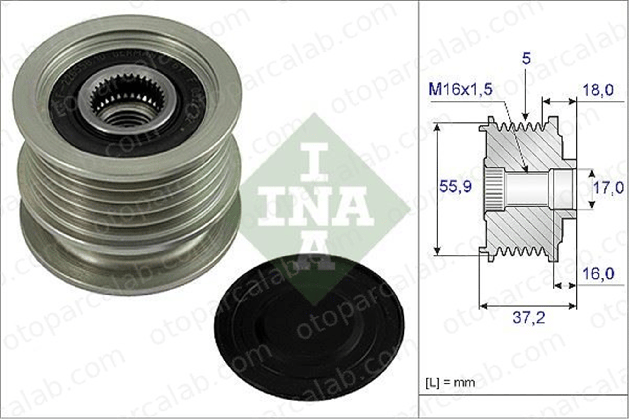 INA 535 0009 10 Alternatör Kasnağı VW POLO III POLO 28903119AP 028903119AP
