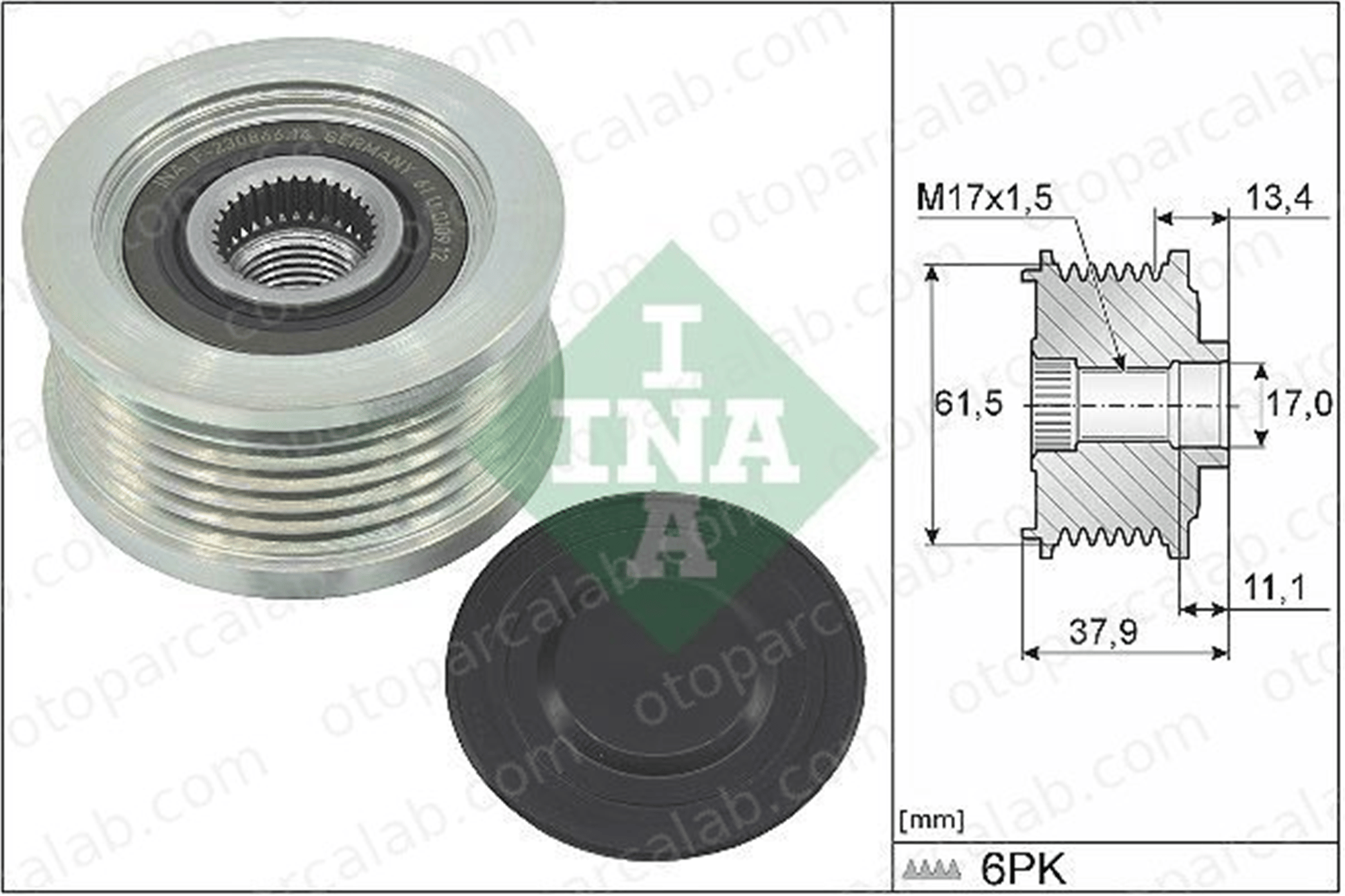 INA 535 0023 10 Alternatör Kasnağı LANCIA LYBRA LYBRA SW 9949129 9951162
