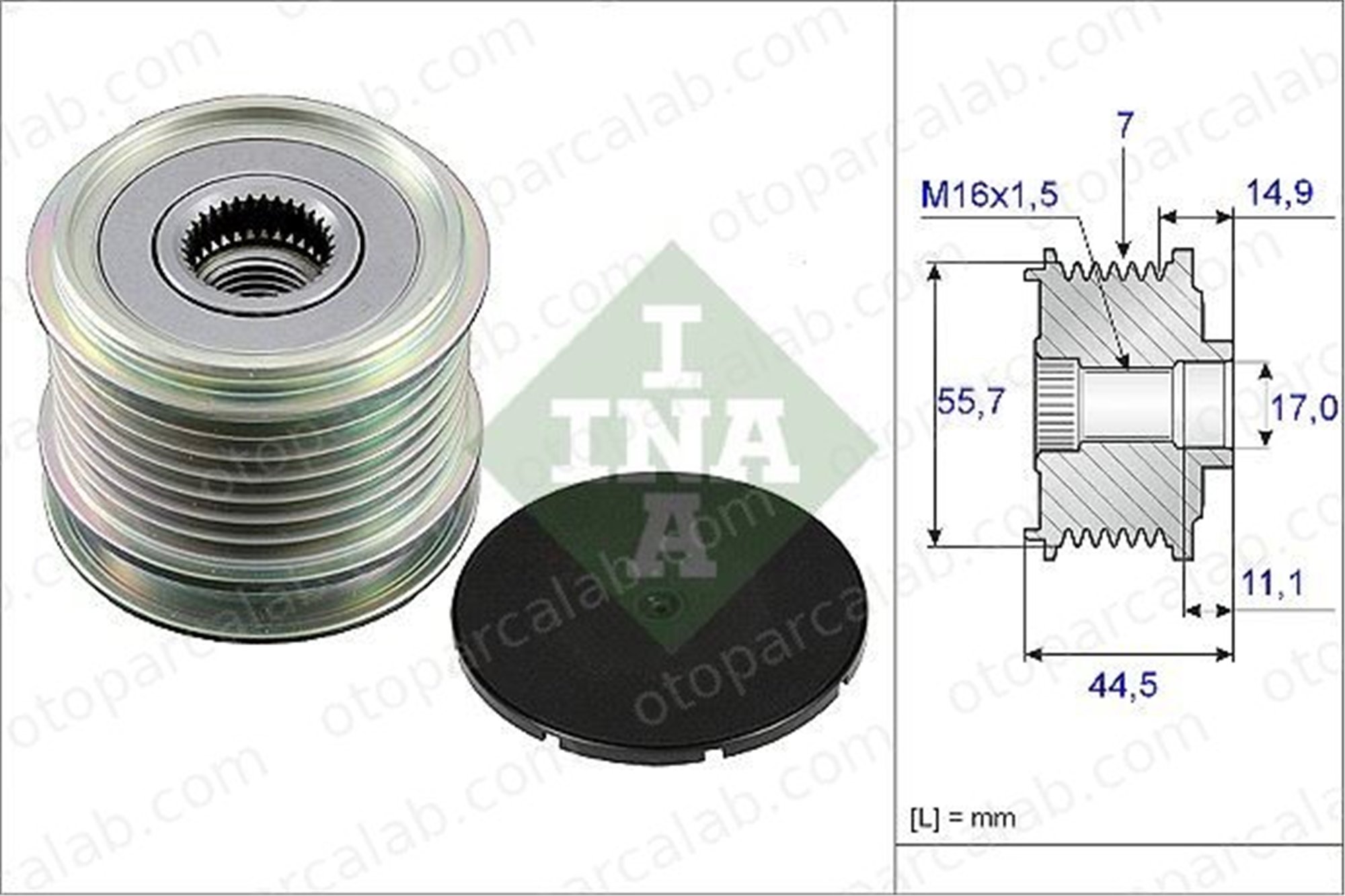 INA 535 0042 10 Alternatör Kasnağı MERCEDES-BENZ C-SERISI Coupe C-SERISI A2711550115 121540602