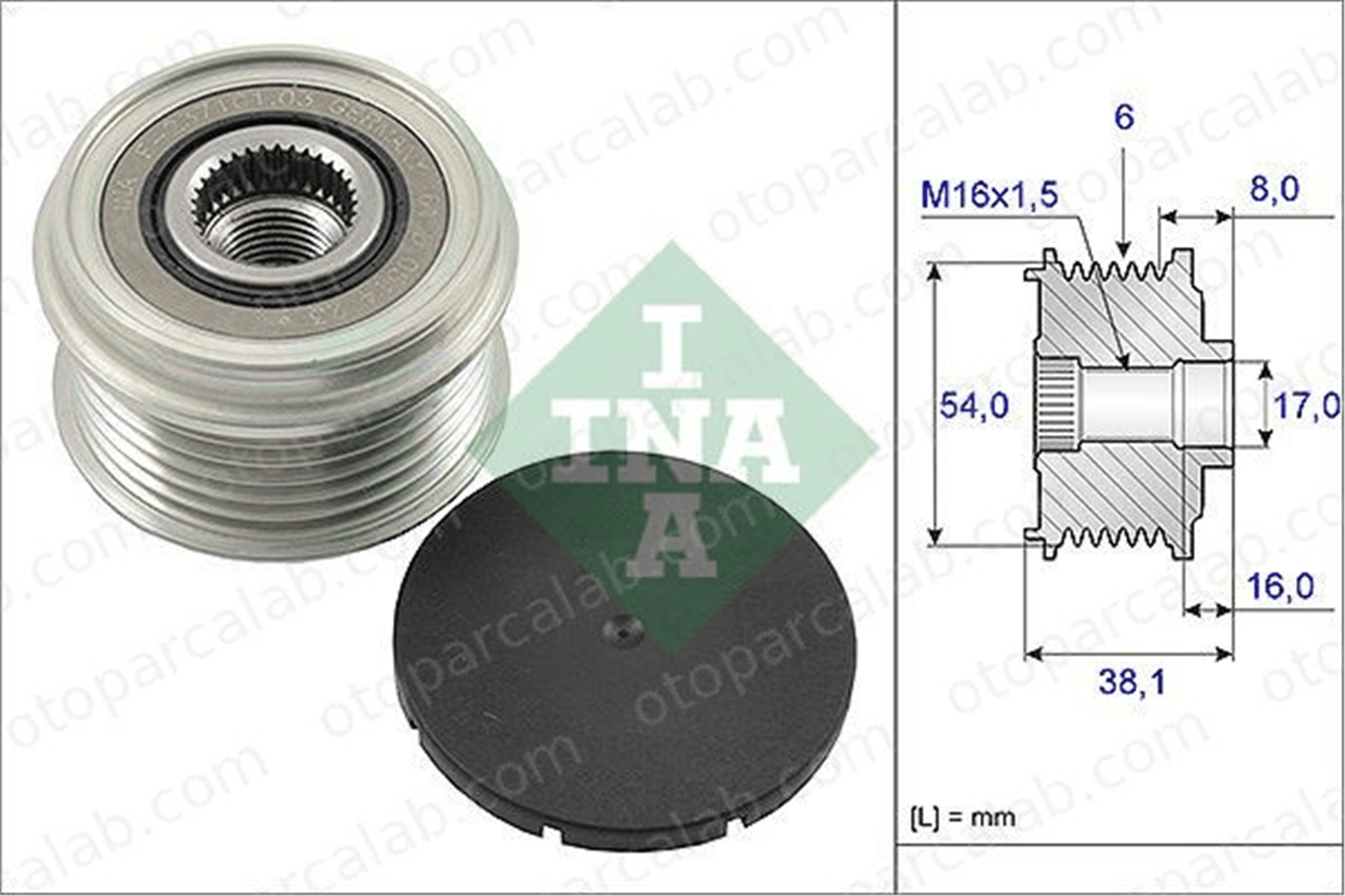 INA 535 0063 10 Alternatör Kasnağı FIAT PANDA BMW 3 1204517 12317797519