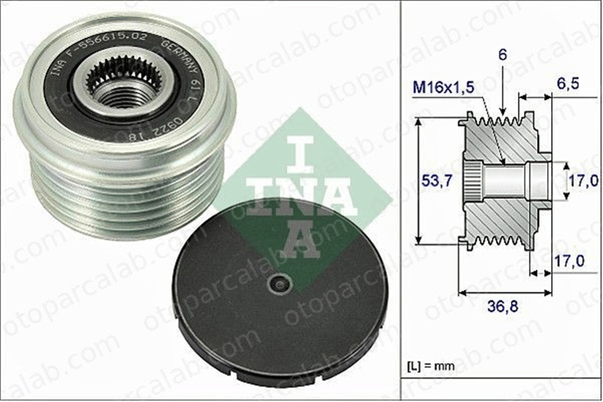 INA 535 0074 10 Alternatör Kasnağı FORD MONDEO III MONDEO III Sedan 1S7T10300 1478119