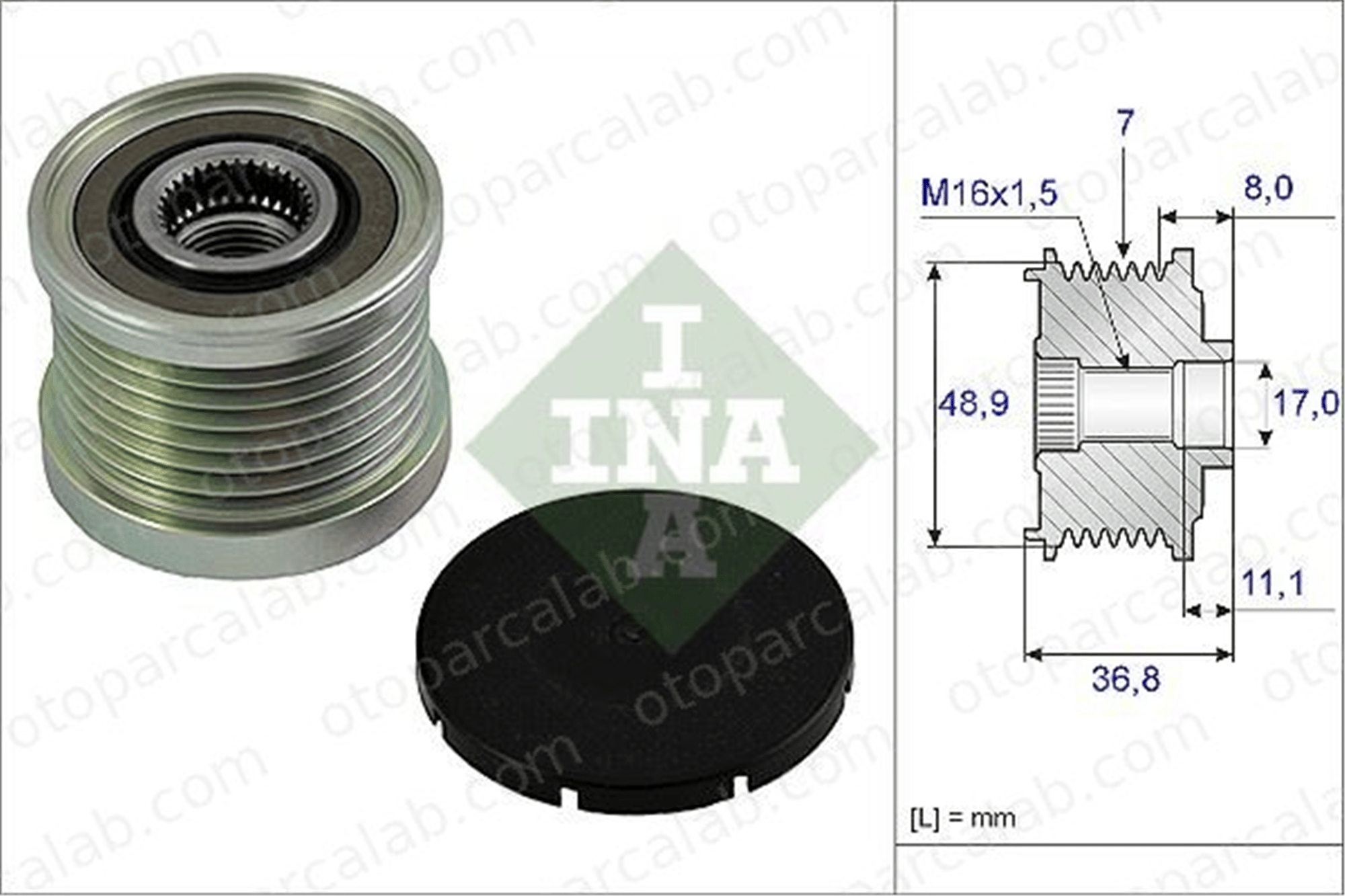 INA 535 0081 10 Alternatör Kasnağı DACIA DUSTER RENAULT MEGANE IV Grandtour 7701062985 231000057R